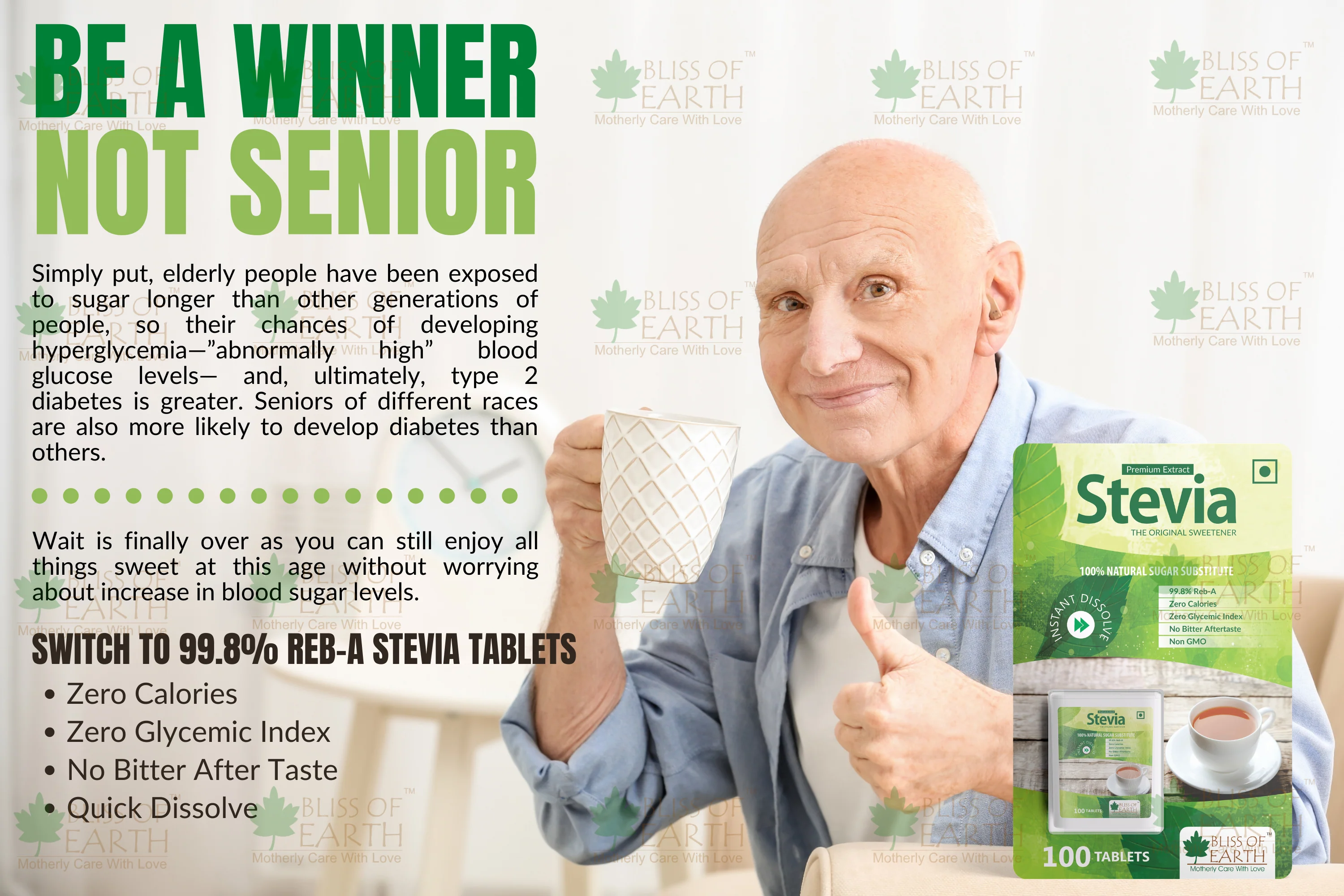 Stevia Sugar free 500 Tablets Pellets, Zero Calorie Keto Sweetener, Instant Dissolve - Image 3