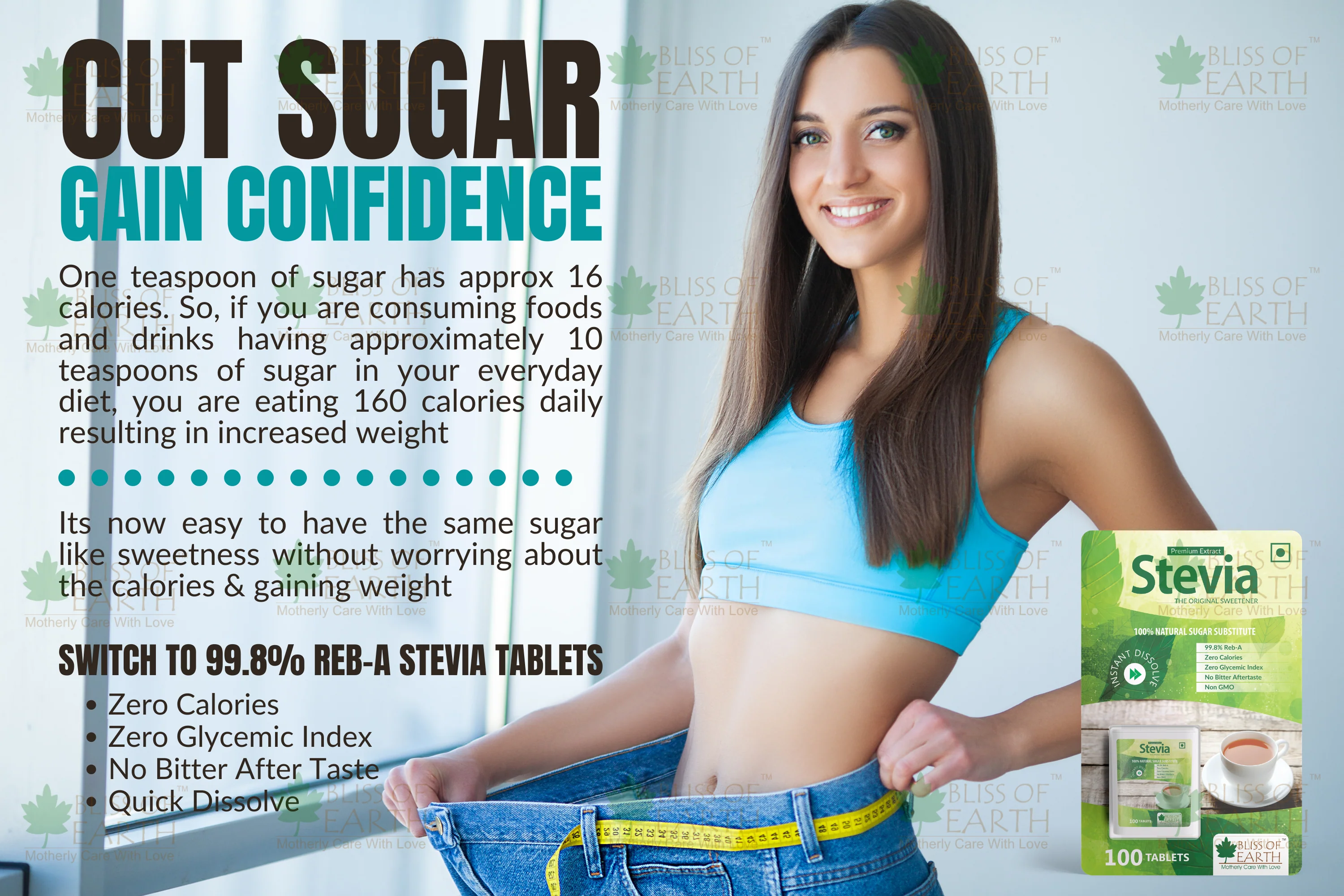Stevia Sugar free 500 Tablets Pellets, Zero Calorie Keto Sweetener, Instant Dissolve - Image 4