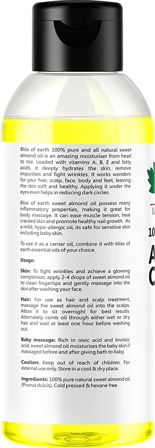 Organic Argan Oil Of Morocco+Natural Sweet Almond Oil (Coldpressed & Unrefined) Extracted From Whole Almond Kernels (2X100ML) - Image 7