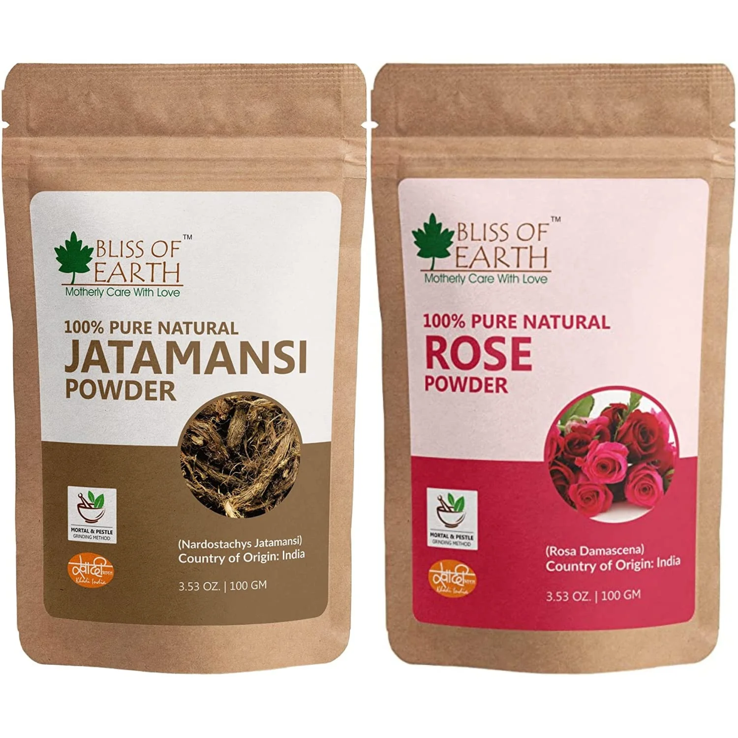 Jatamansi Powder + Rose Petals Powder (Pack of 2x100gm)