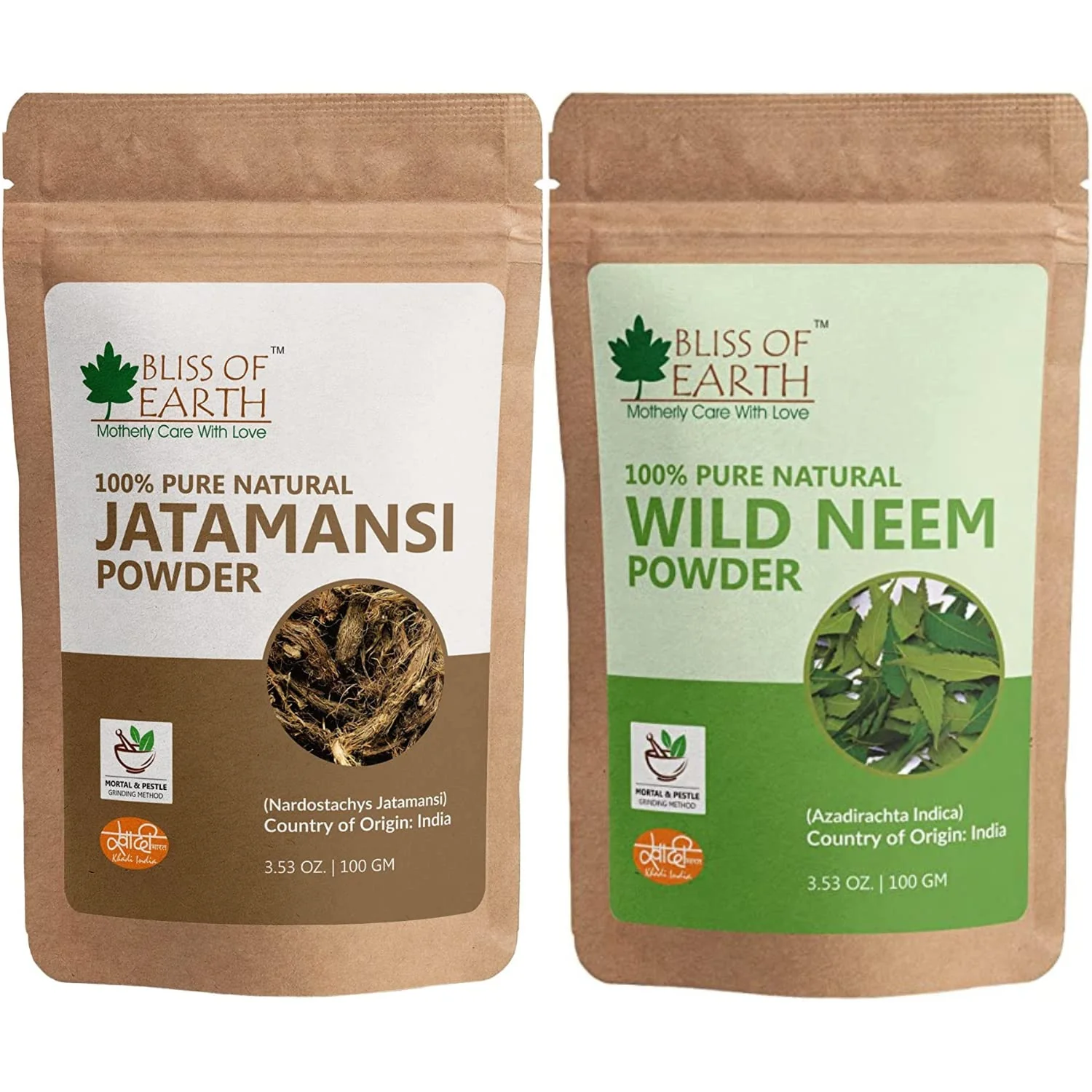 Jatamansi Powder + Neem Leaves Powder (Pack of 2x100gm)