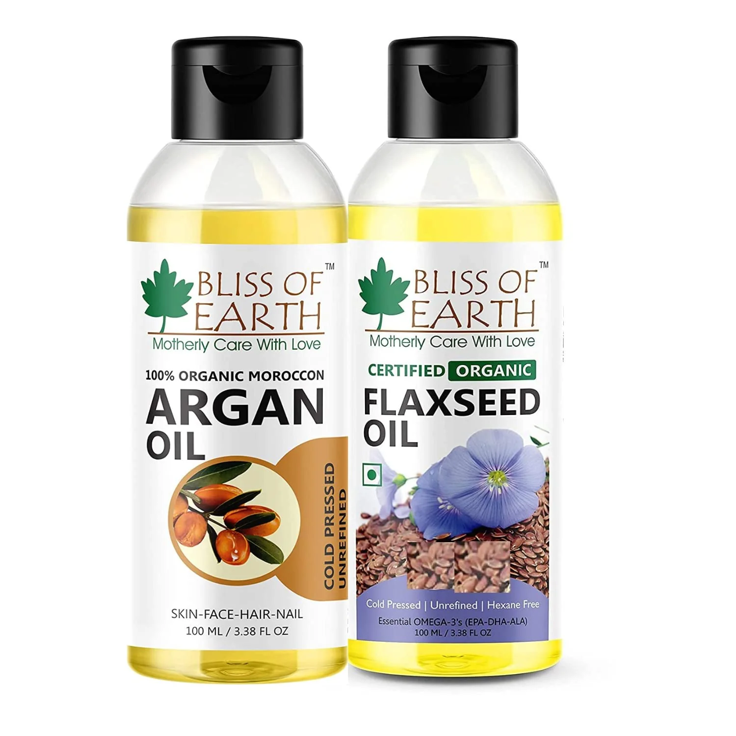 Certified Organic Flaxseed Oil & Argan Oil 100 ml