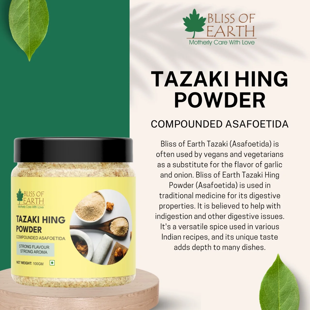 Bliss of Earth 100% Pure Hing (Asafoetida) Powder- Aromatic Spice for Flavorful Cooking 100gm - Image 2