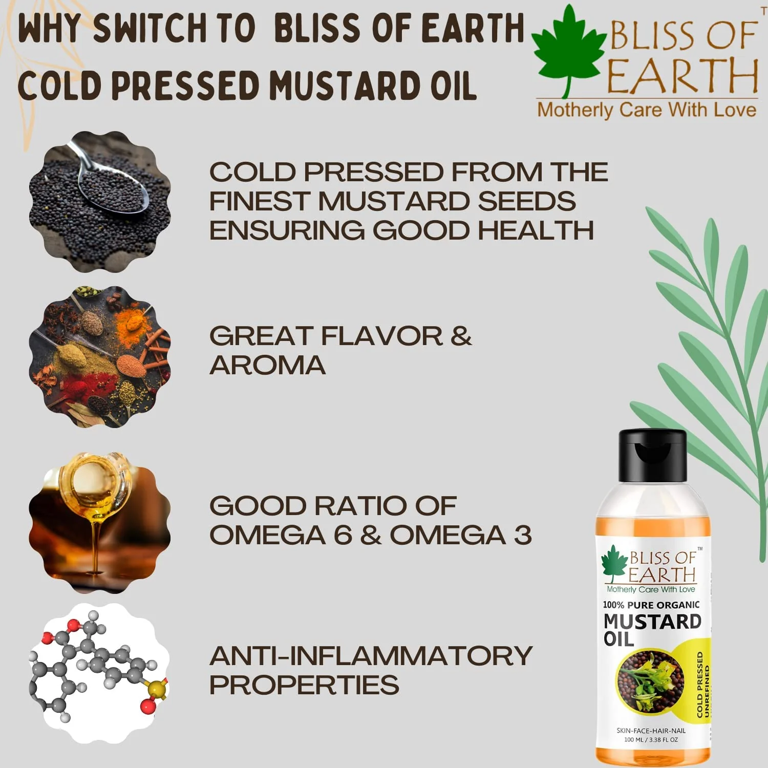Mustard Oil For Hair + Wildcrafted Himalayan Apricot Oil Cold Pressed & Unrefined (Pack of 2x100ml) - Image 4