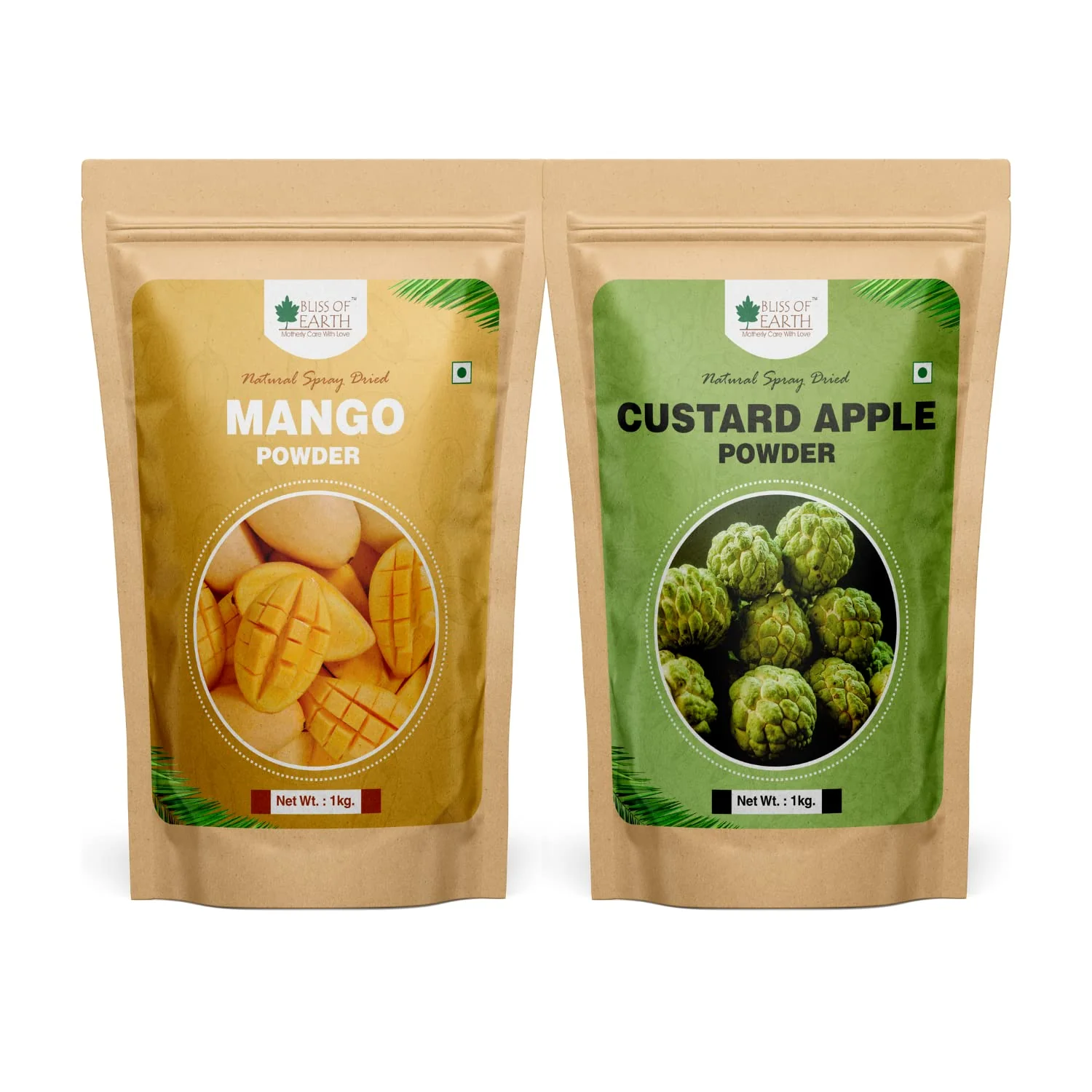 Mango Powder + Custard Apple Powder Natural Spray Dried 1kg (Pack of 2)