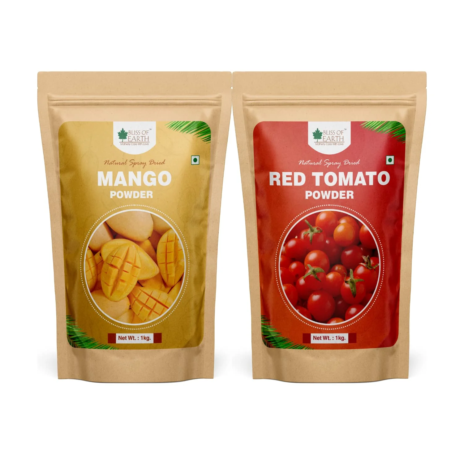 Mango Powder + Red Tomato Powder Natural Spray Dried Fruit & Veg 1kg (Combo Pack of 2)