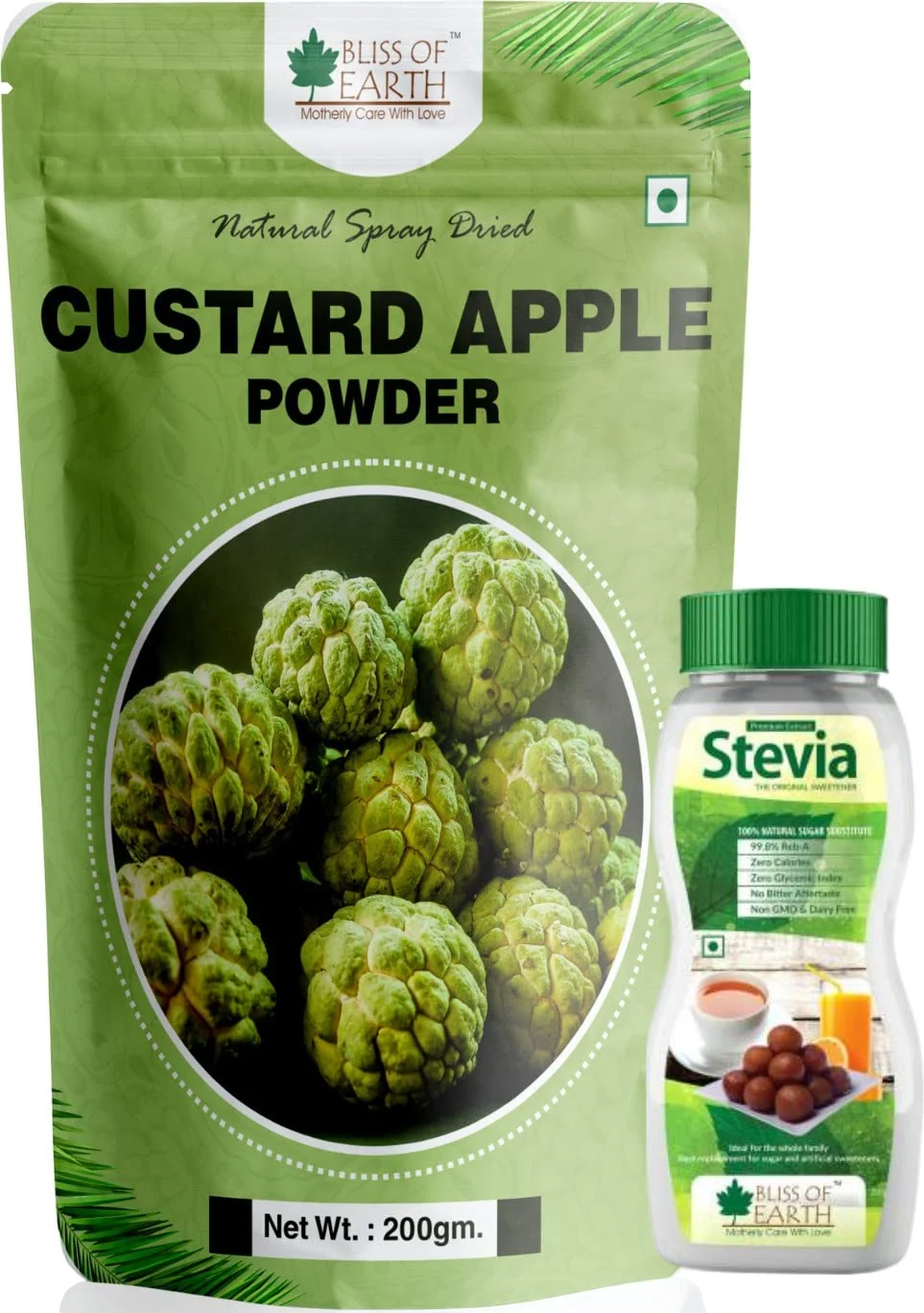 Custard apple Powder + REB-A Purity Stevia Powder (200gm) Combo (Pack of 2)