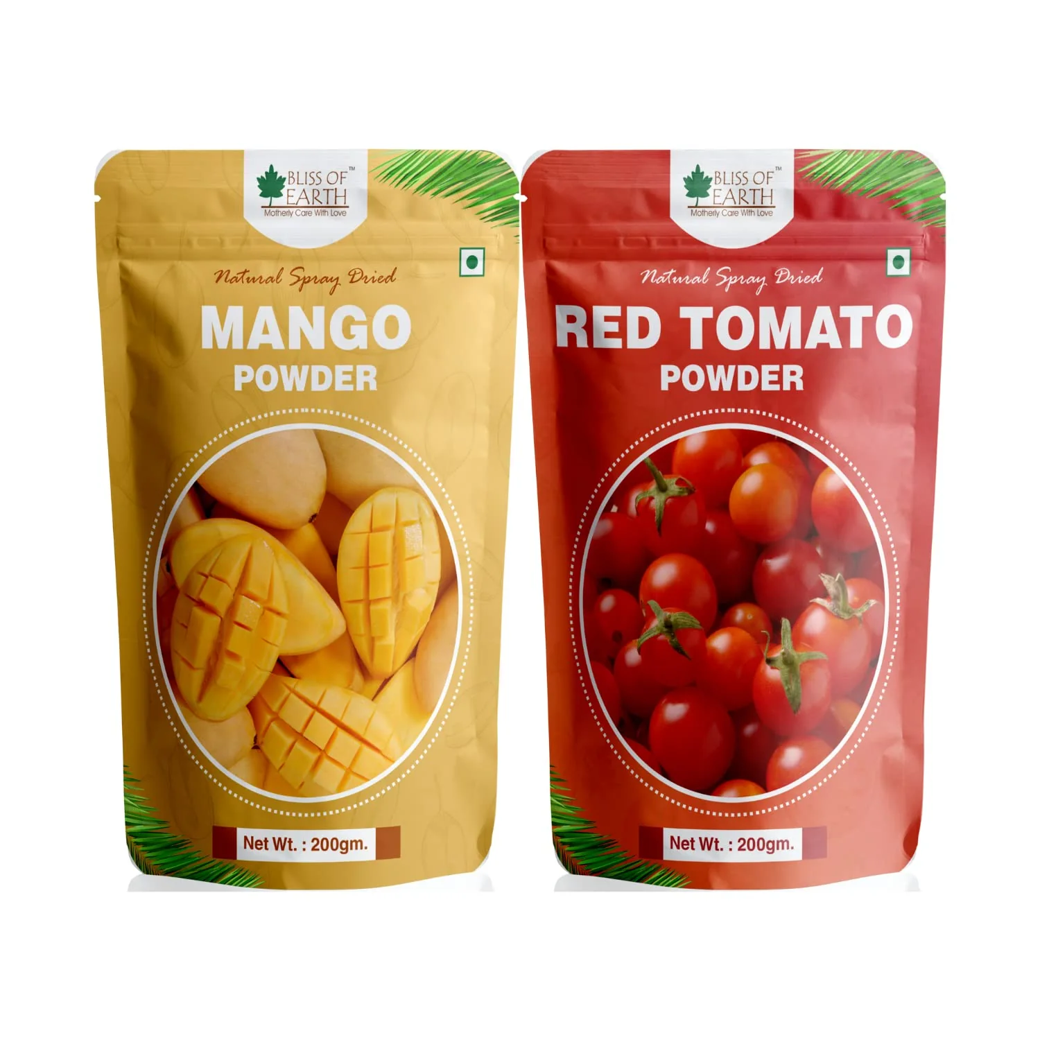 Mango Powder + Red Tomato Powder Natural Spray Dried Fruit & Veg 200gm (Combo Pack of 2)