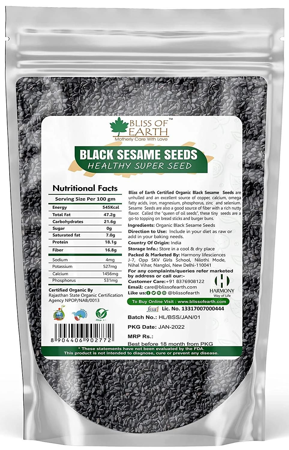Unhulled Black Sesame Seeds 200gm - Image 6
