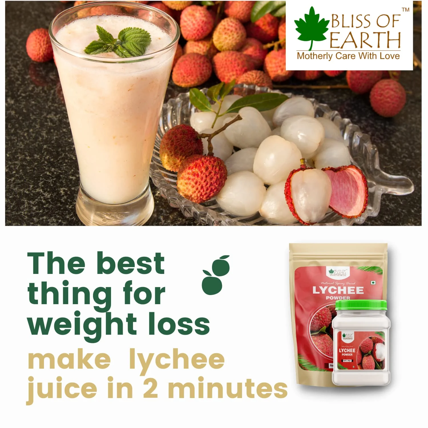 LYCHEE litchi Powder + Mango Powder Natural Spray Dried 500gm (Combo Pack of 2) - Image 5