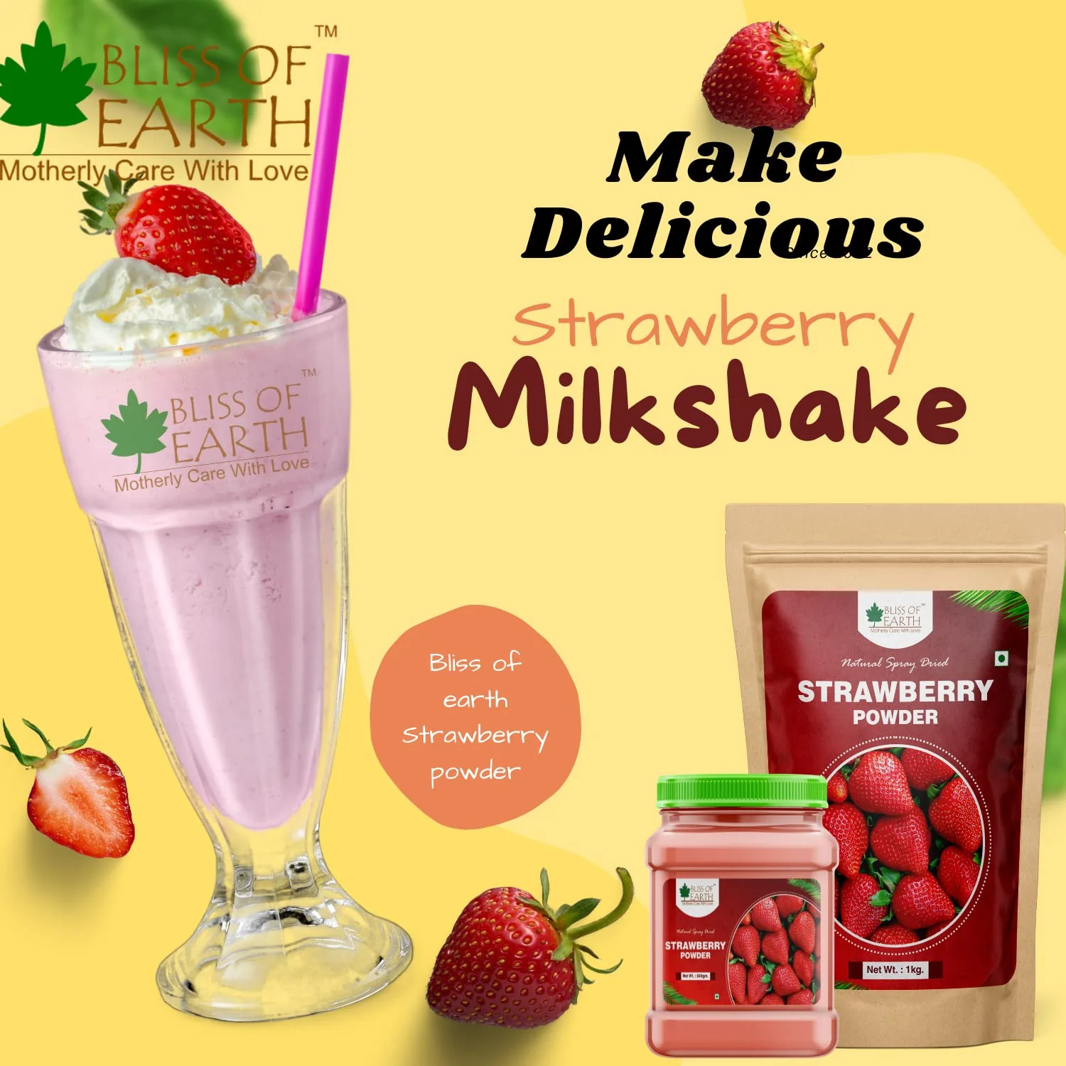 LYCHEE (litchi) Powder + Strawberry Powder Natural Spray Dried 500gm (Combo Pack of 2) - Image 8