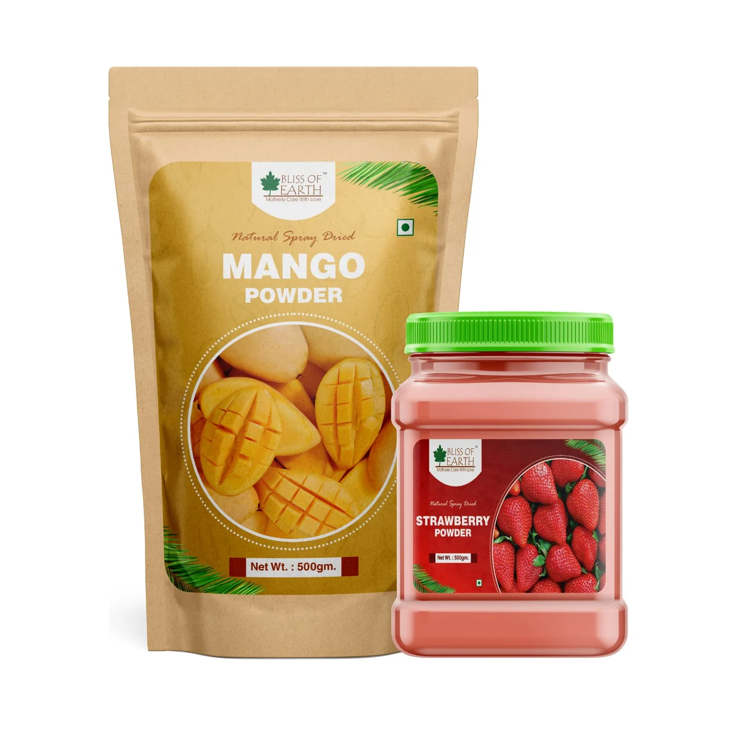 Mango Powder + Strawberry Powder 500gm (Combo Pack of 2)