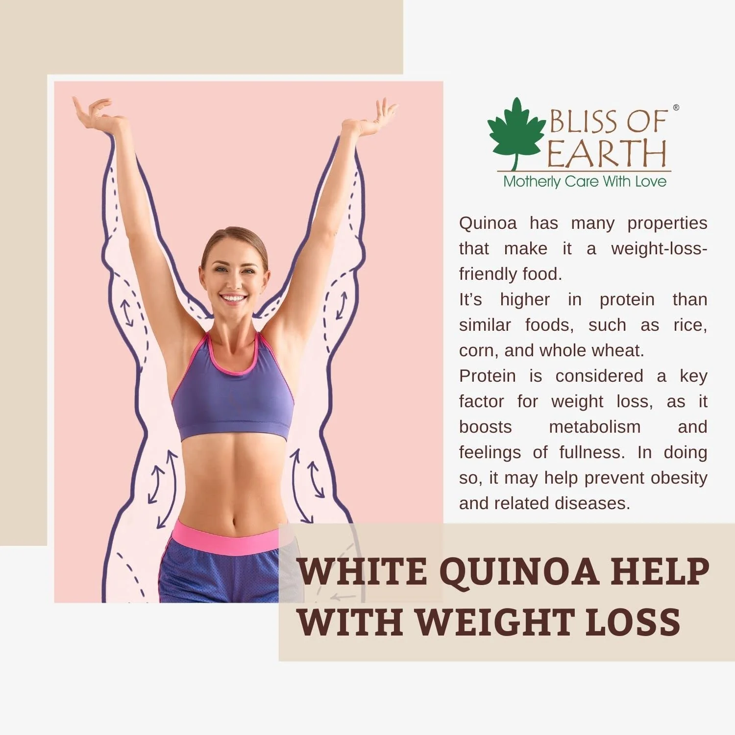 Bliss of Earth 500gm Organic White Quinoa For Weight Loss, Raw Super food For whole family healthy meal - Image 2
