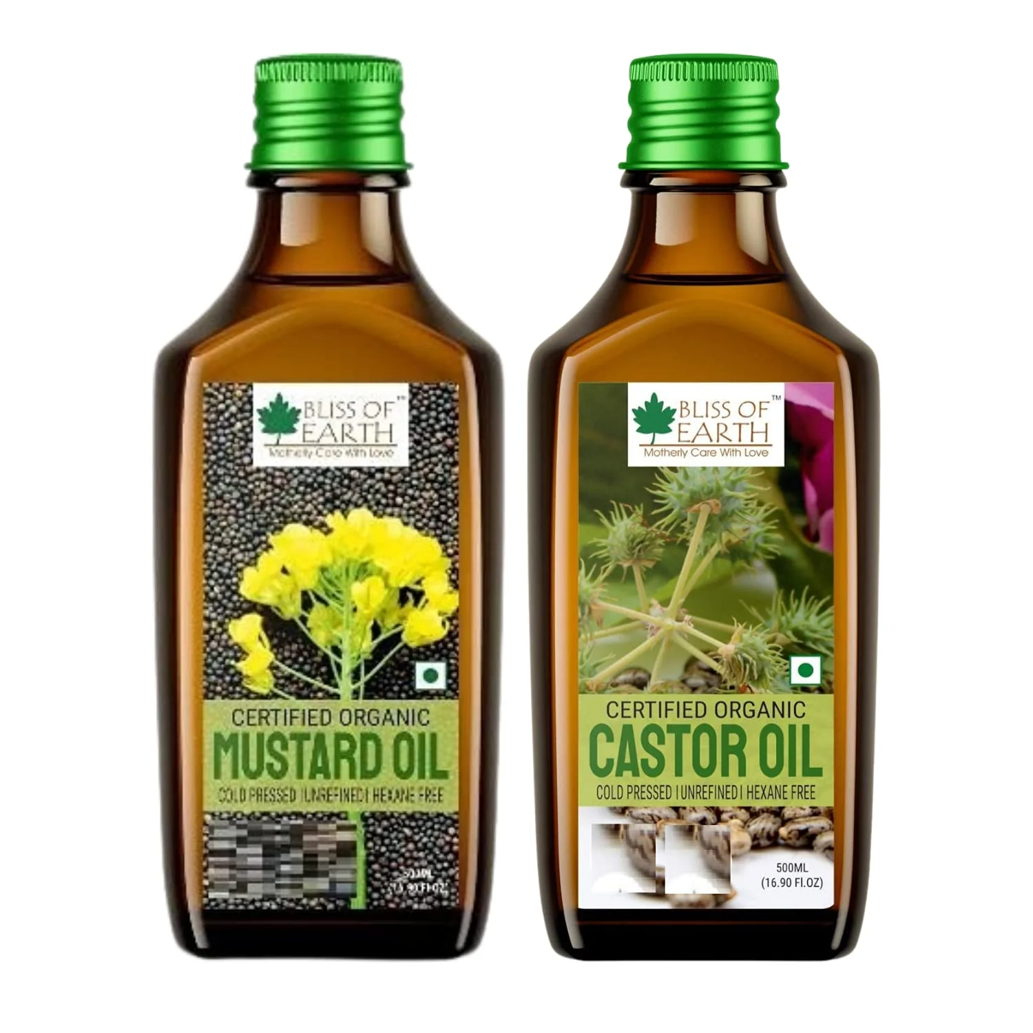 Mustard Oil + Castor Oil (Pack of 2x500ml)