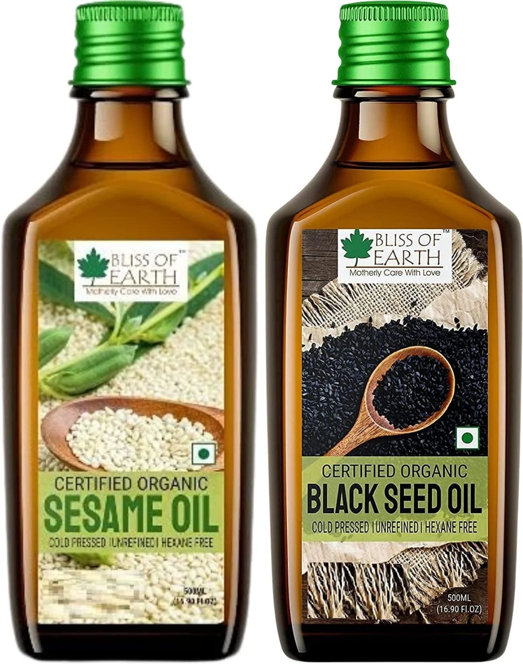 Organic White Sesame Oil +  Organic Kalonji Oil (Pack of 2x500ml)