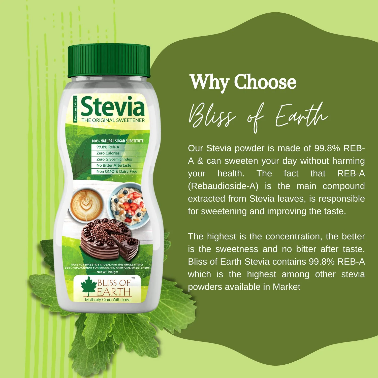 Stevia Powder & Liquid Combo, Natural & Sugarfree, Zero Calorie Keto Sweetner - Image 3