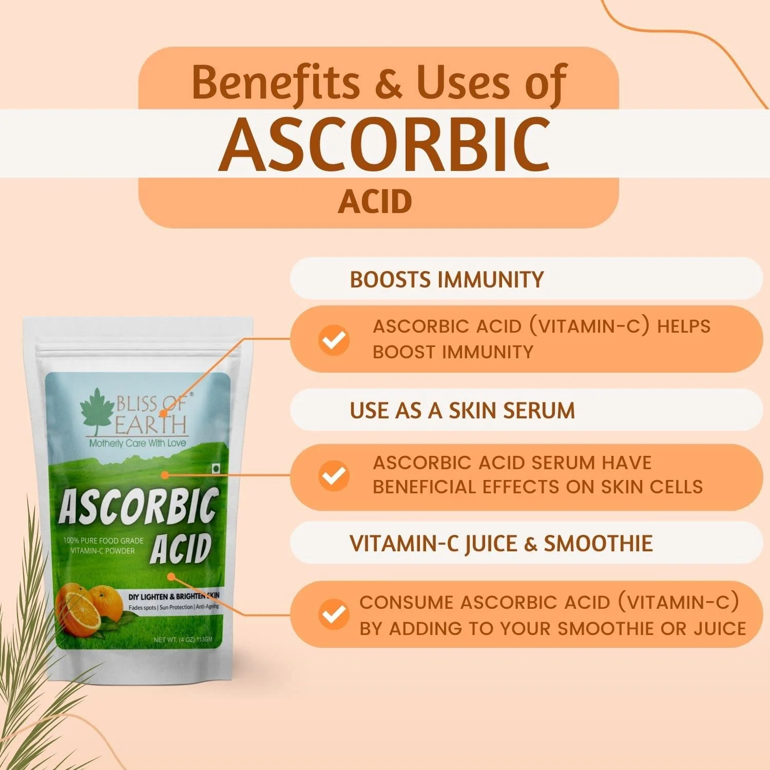Ascorbic Acid Powder & Korean Kojic Acid powder boost immunity | 113GM (Pack of 2) - Image 3