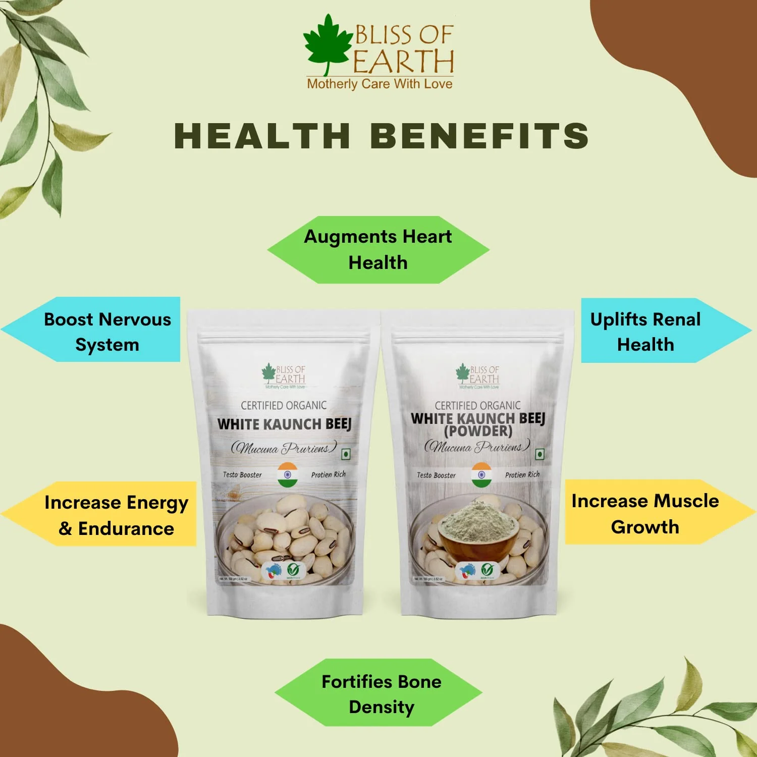 Ashwagandha Powder & Kaunch Beej Powder, Mucuna Pruriens Orgnaic for Immunity & Stamina 200gm Each - Image 5