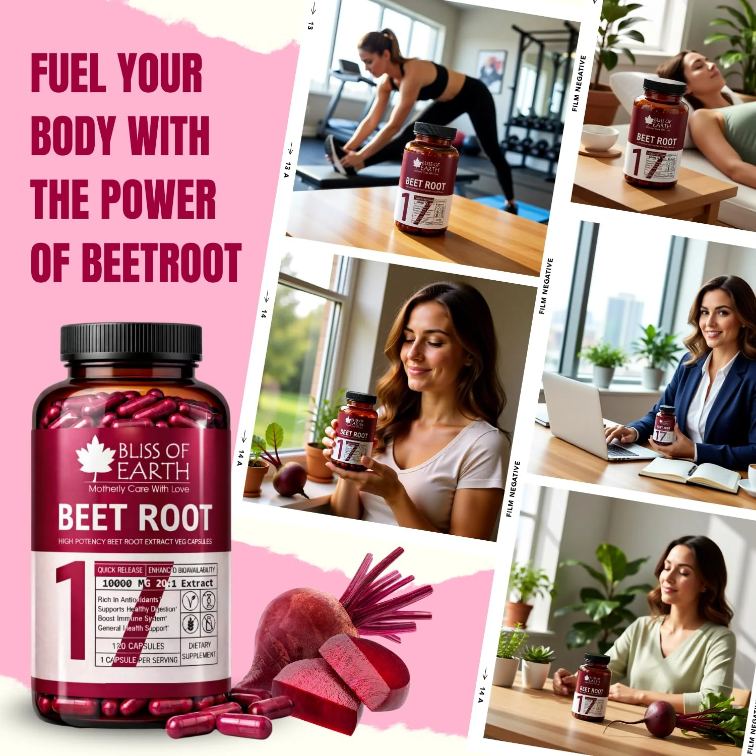 Bliss of Earth BeetRoot Capsules | 120 Veg Capsules 10000 mg (20:1) | Rich Antioxidant Capsule | Supports Energy, Digestion & Overall Wellness | Plant Based Supplement - Image 6