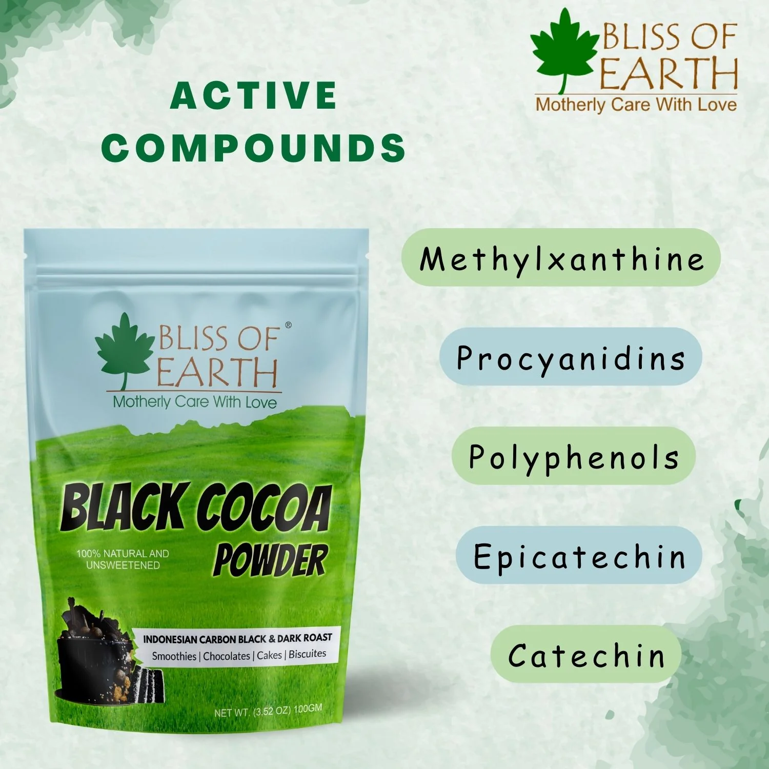 Bliss of Earth Black Cocoa Powder Natural and Unsweetened Carbon Black & Dark Roast Cocoa Powder Perfect for Cooking & Baking Cakes, Biscuits, Oreo, Chocolates, Smoothies 100GM - Image 4