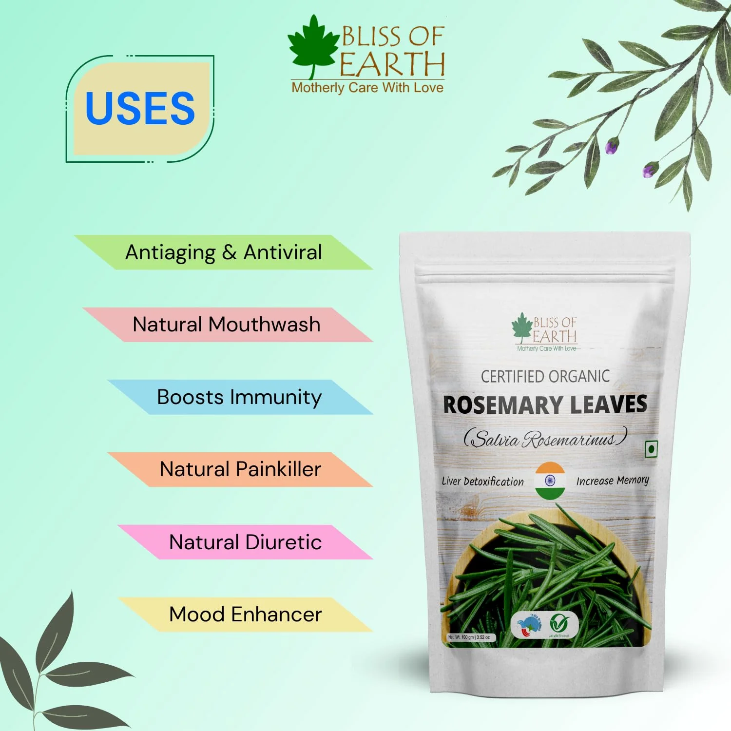 Dried Rosemary Leaves  100GM - Image 2