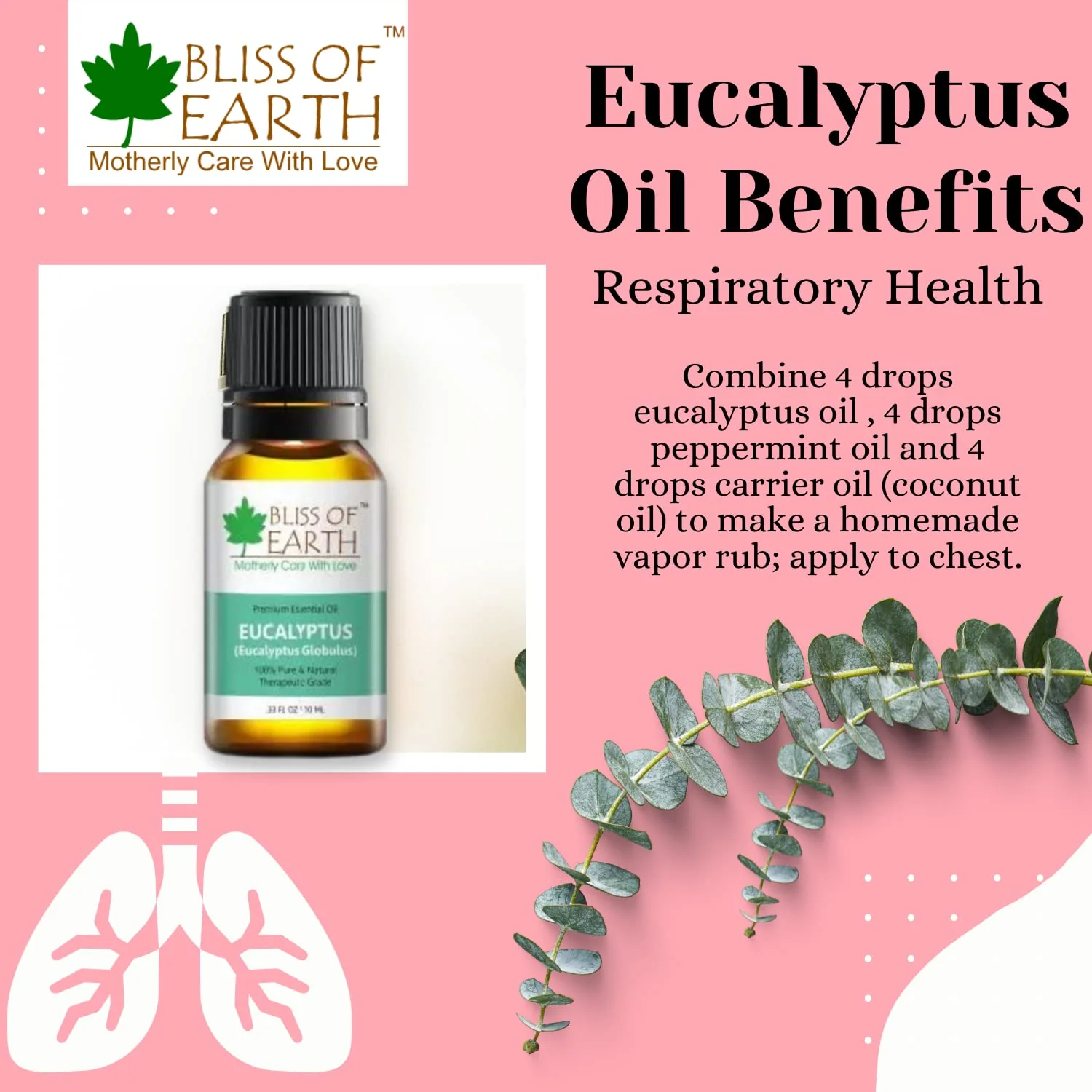 Eucalyptus & Peppermint Essential Oils Combo 10ml Each & Bug Repelling (Pack of 2) - Image 7