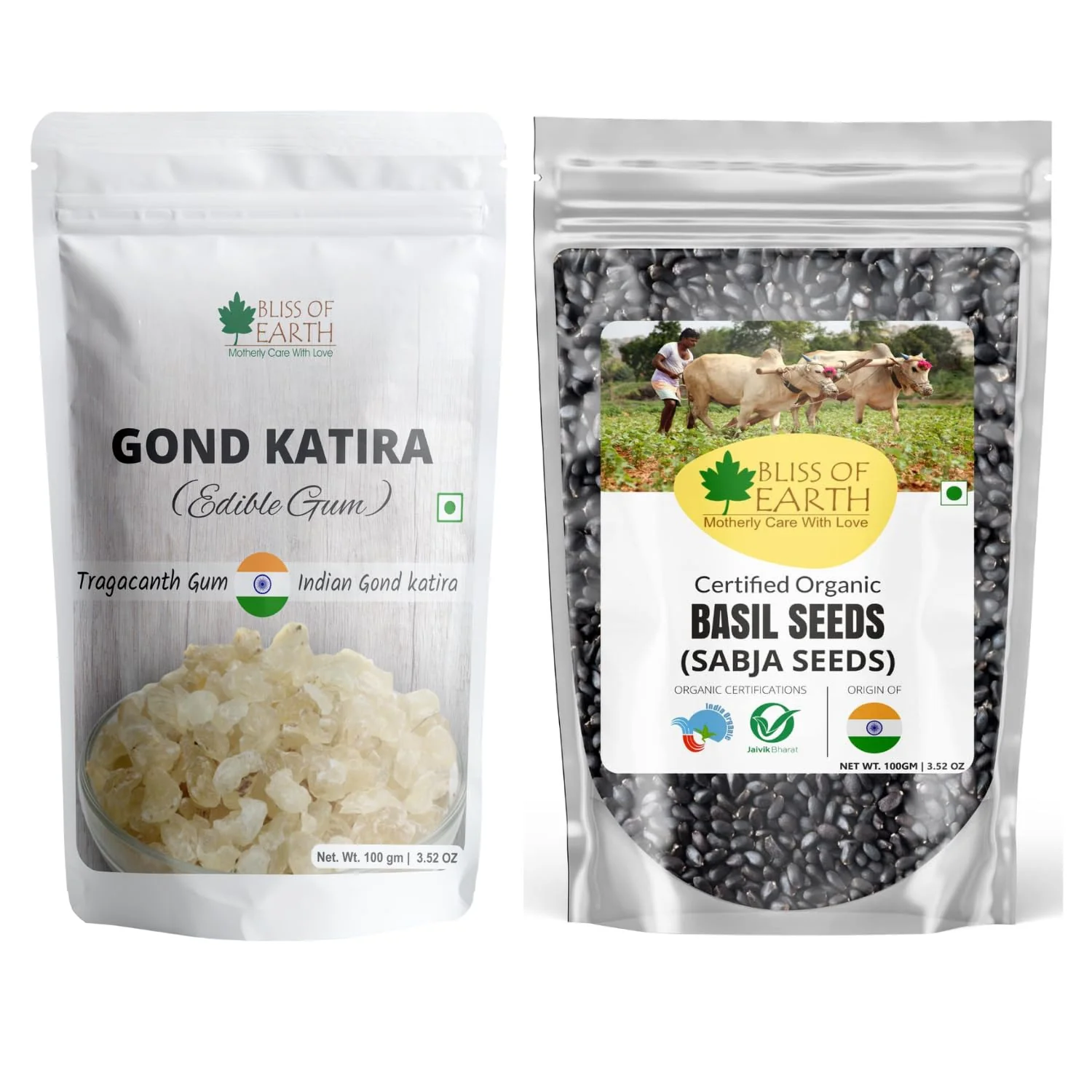 Gond Katira 100gm & Basil Seeds 100gm Pack of 2