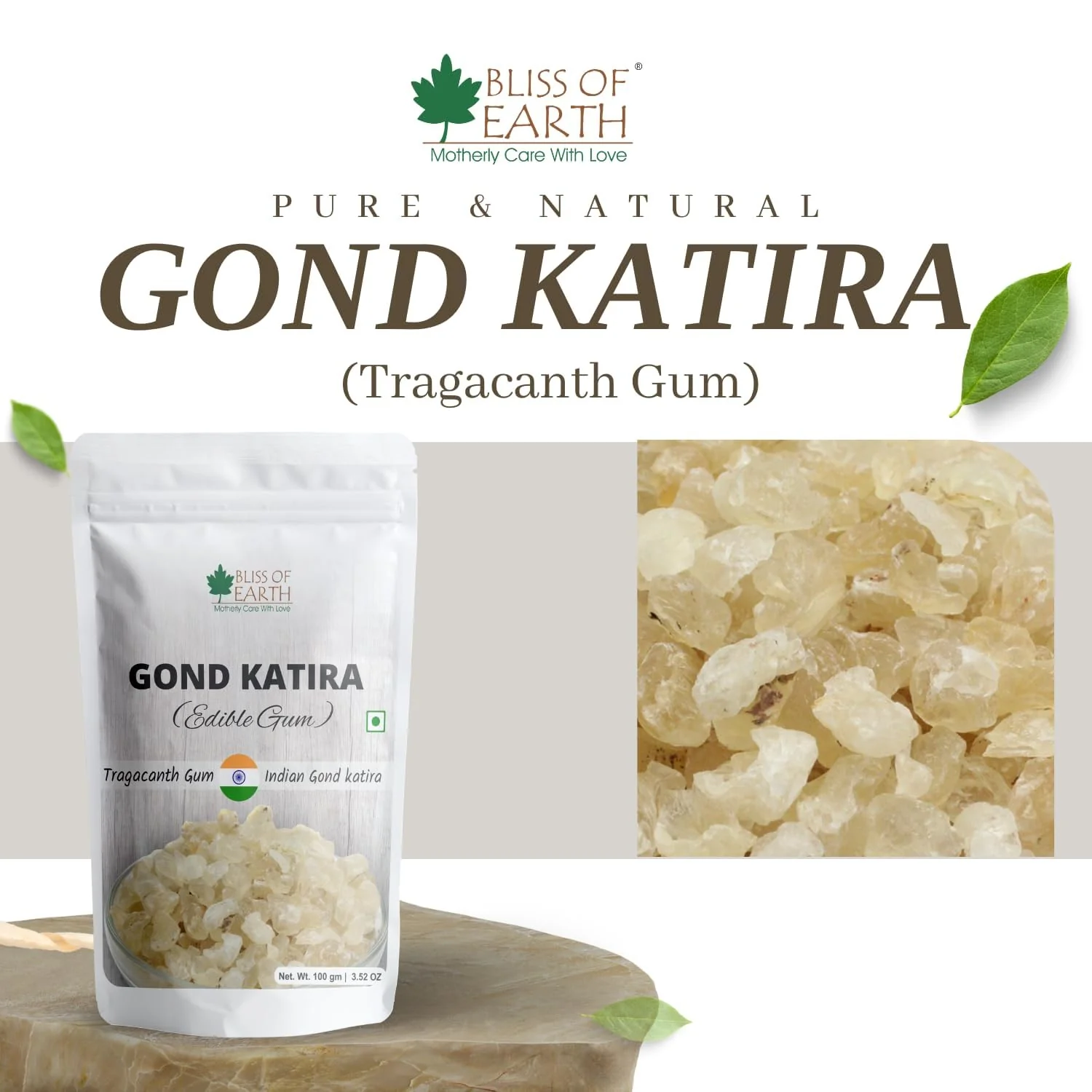Gond Katira 100gm & Basil Seeds 100gm Pack of 2 - Image 2