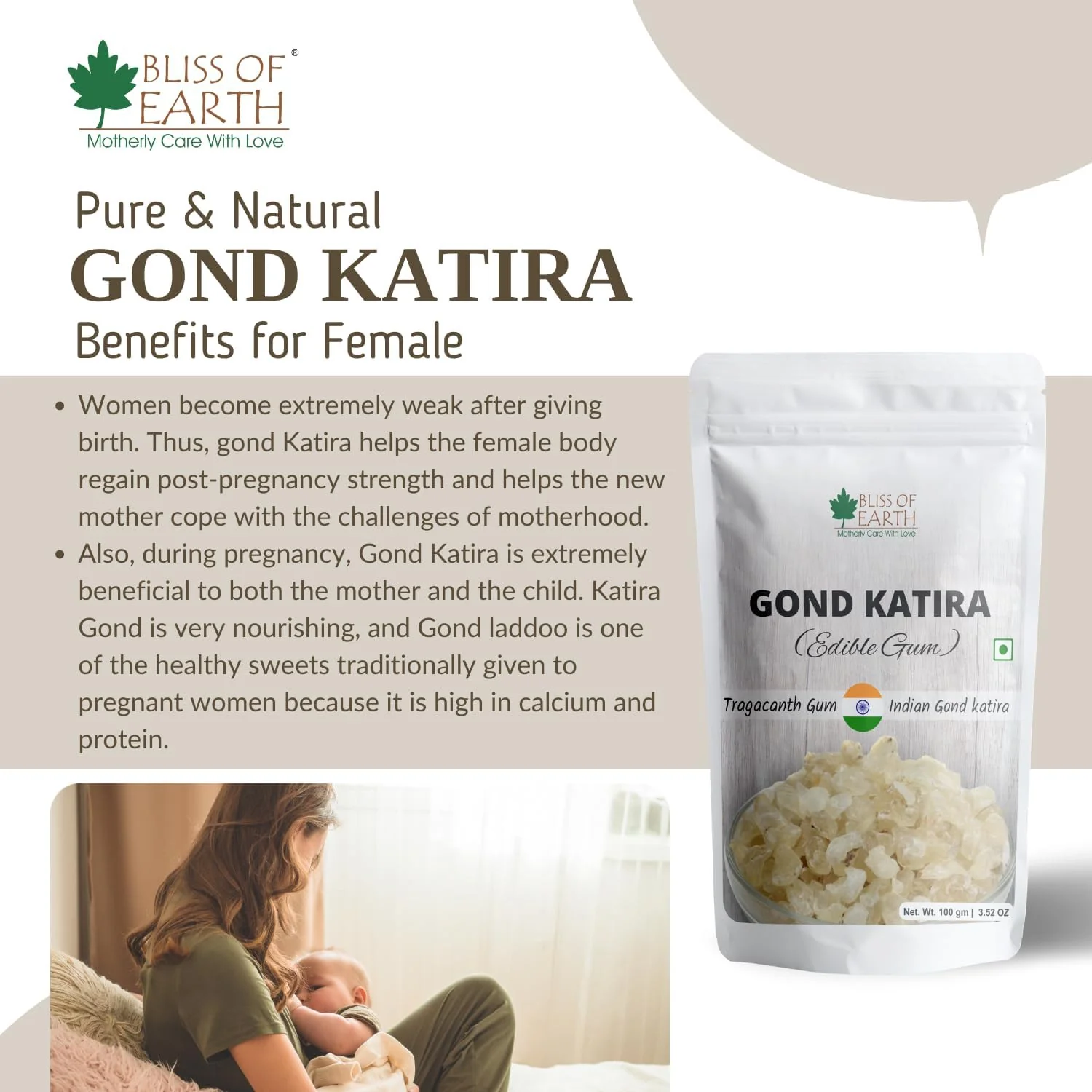 Gond Katira 100gm & Basil Seeds 100gm Pack of 2 - Image 4