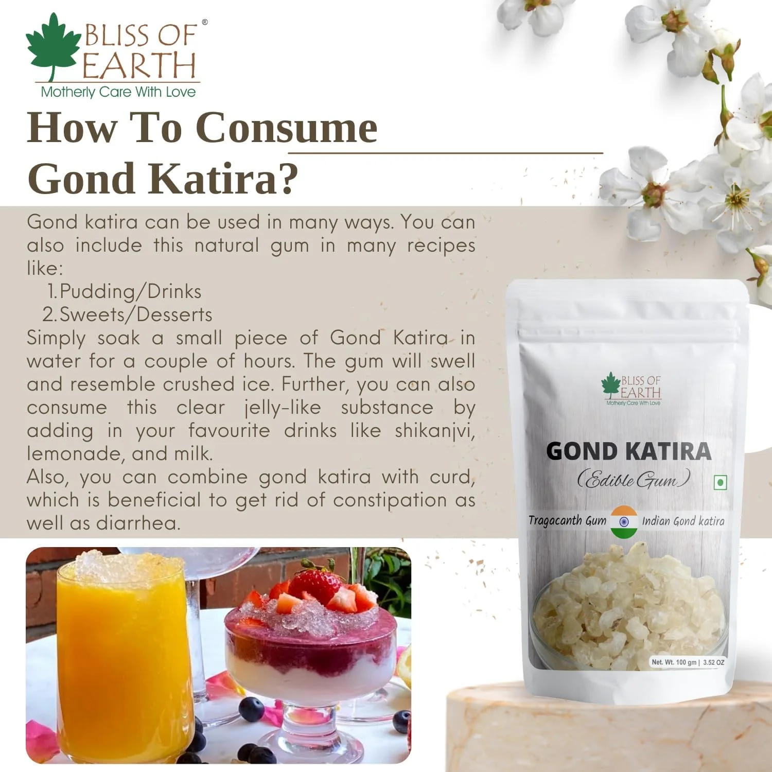 Gond Katira 100gm & Basil Seeds 100gm Pack of 2 - Image 8