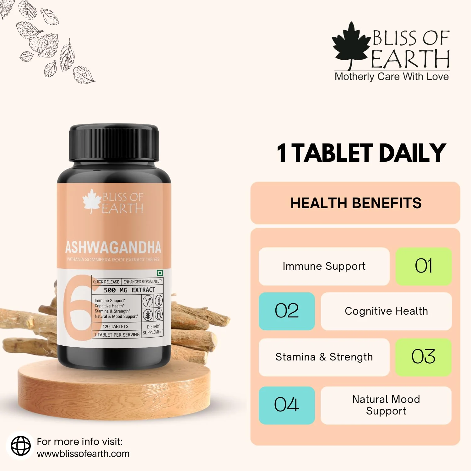 Ashwagandha Root Extract Tablets 500mg, 120 Tablets - Image 5
