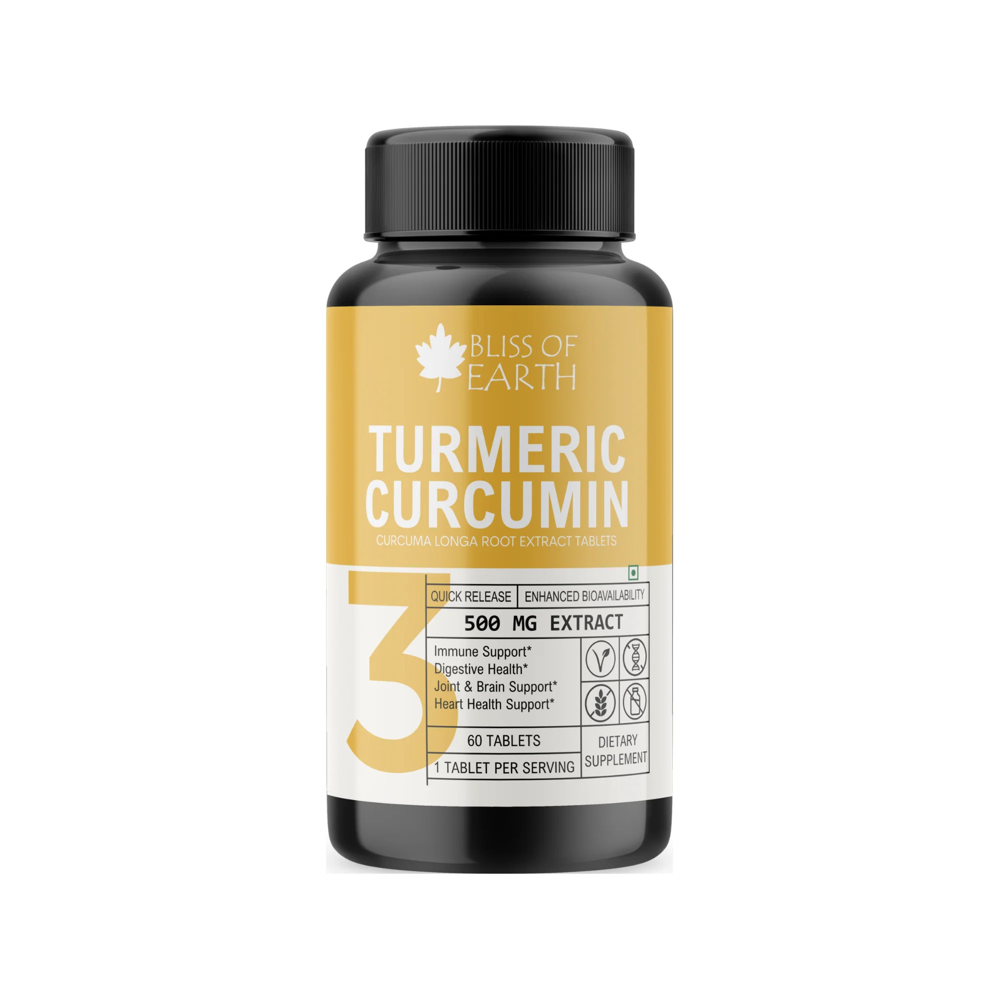 Turmeric Curcumin Extract Tablets 500mg, 120 Tablets