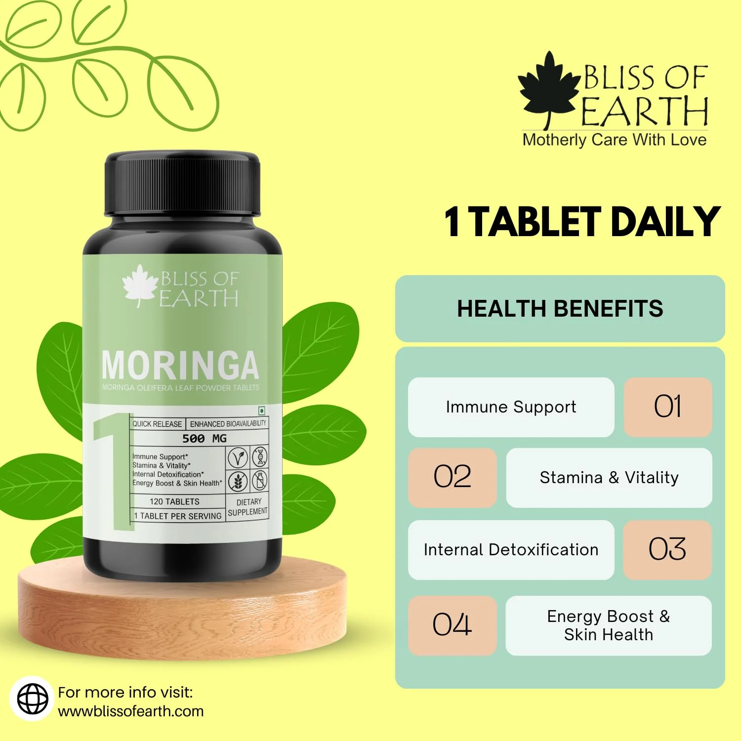 Moringa Oleifera Tablets, 500gm, 120 Tablets - Image 6