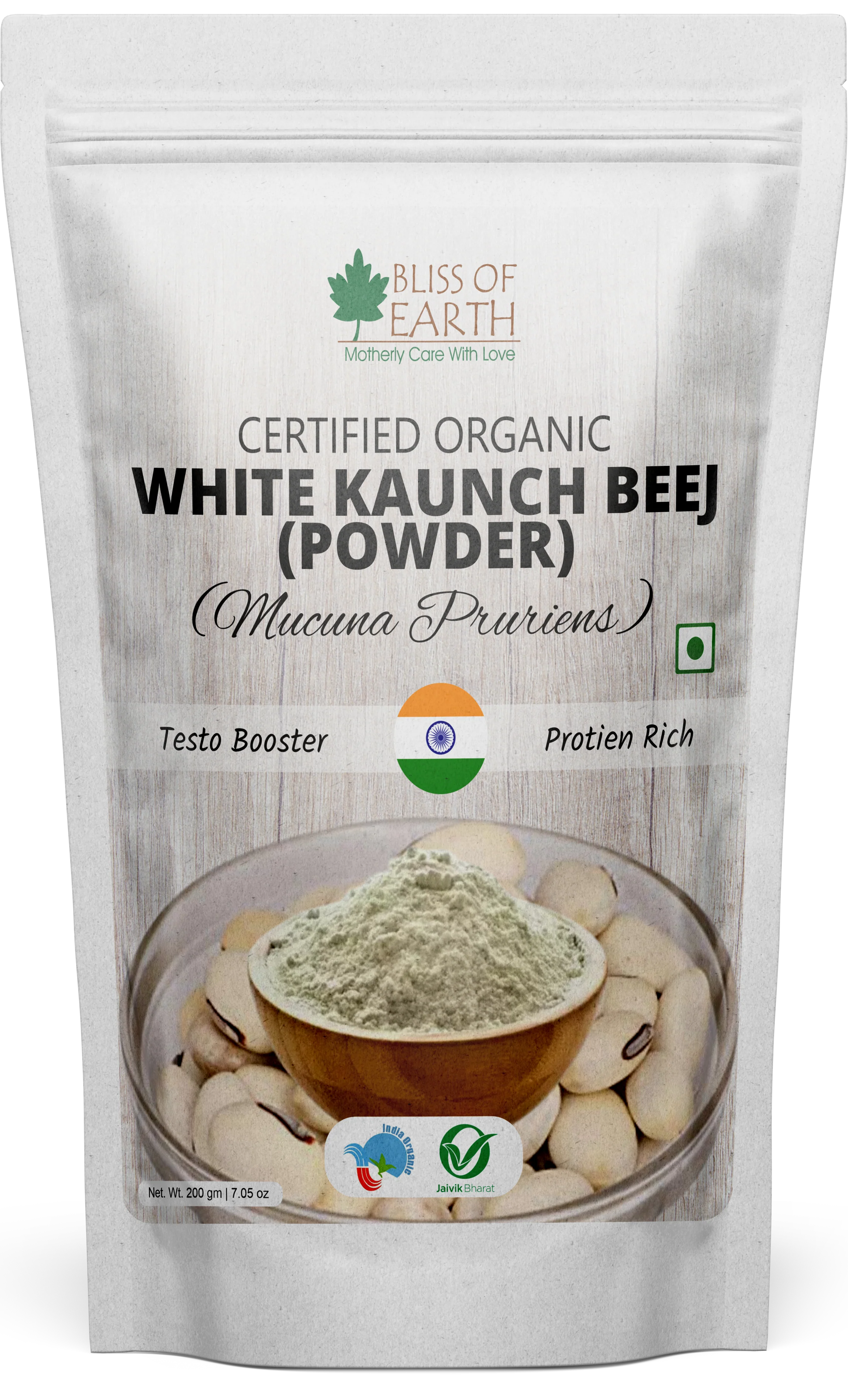 Kaunch Beej Powder, Mucuna Pruriens, Cowhage, Velvet Bean Great for Male Infertility, Testosterone Booster & Muscle Gaining 200gm