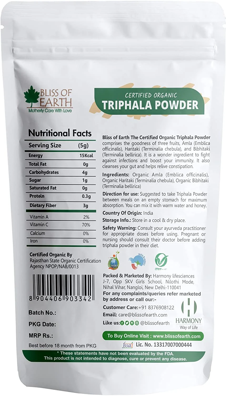 Triphala Powder Churan 100% Pure Ayurvedic Herbal Blend Help for Detox & Digestion Support Boost Immunity 200gm - Image 6