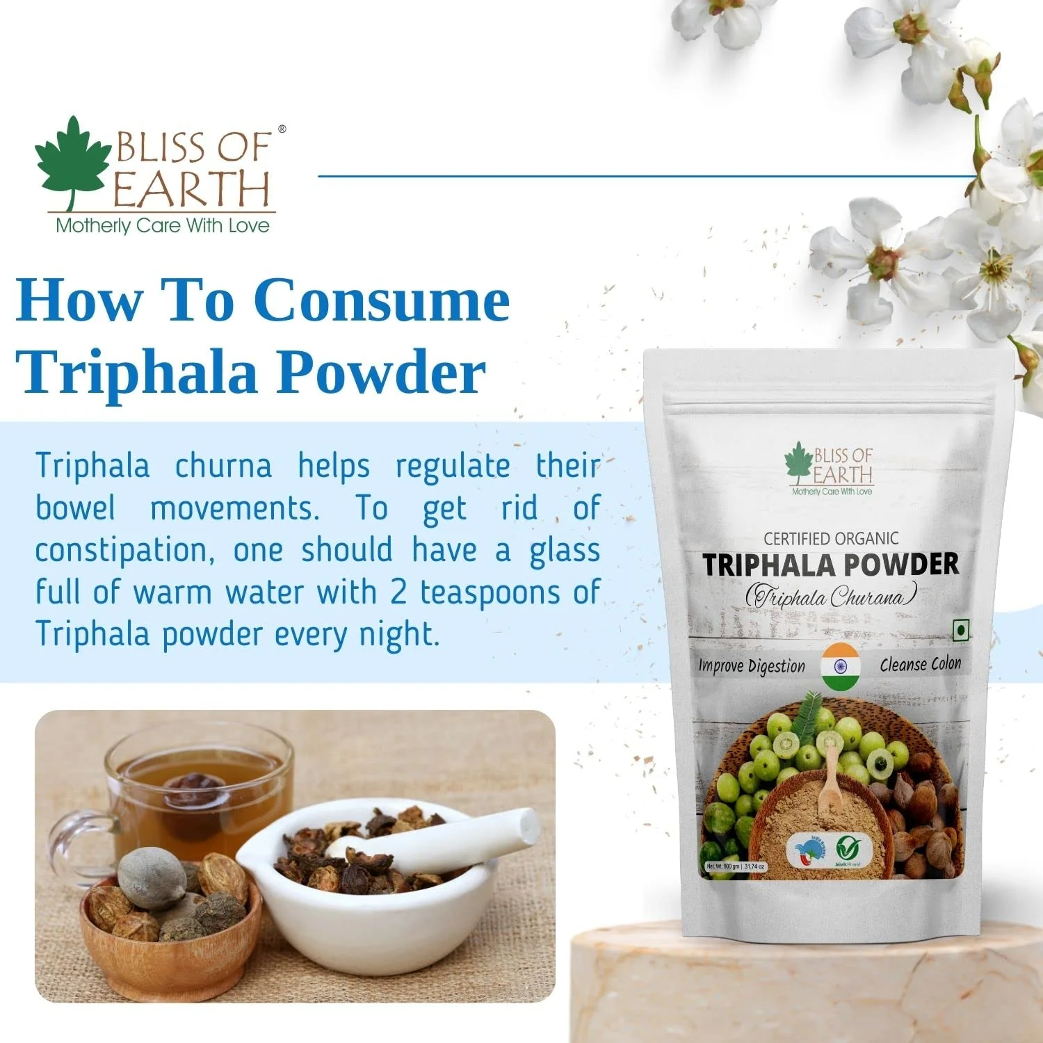 Triphala Powder Churan 100% Pure Ayurvedic Herbal Blend Help for Detox & Digestion Support Boost Immunity 400gm - Image 5