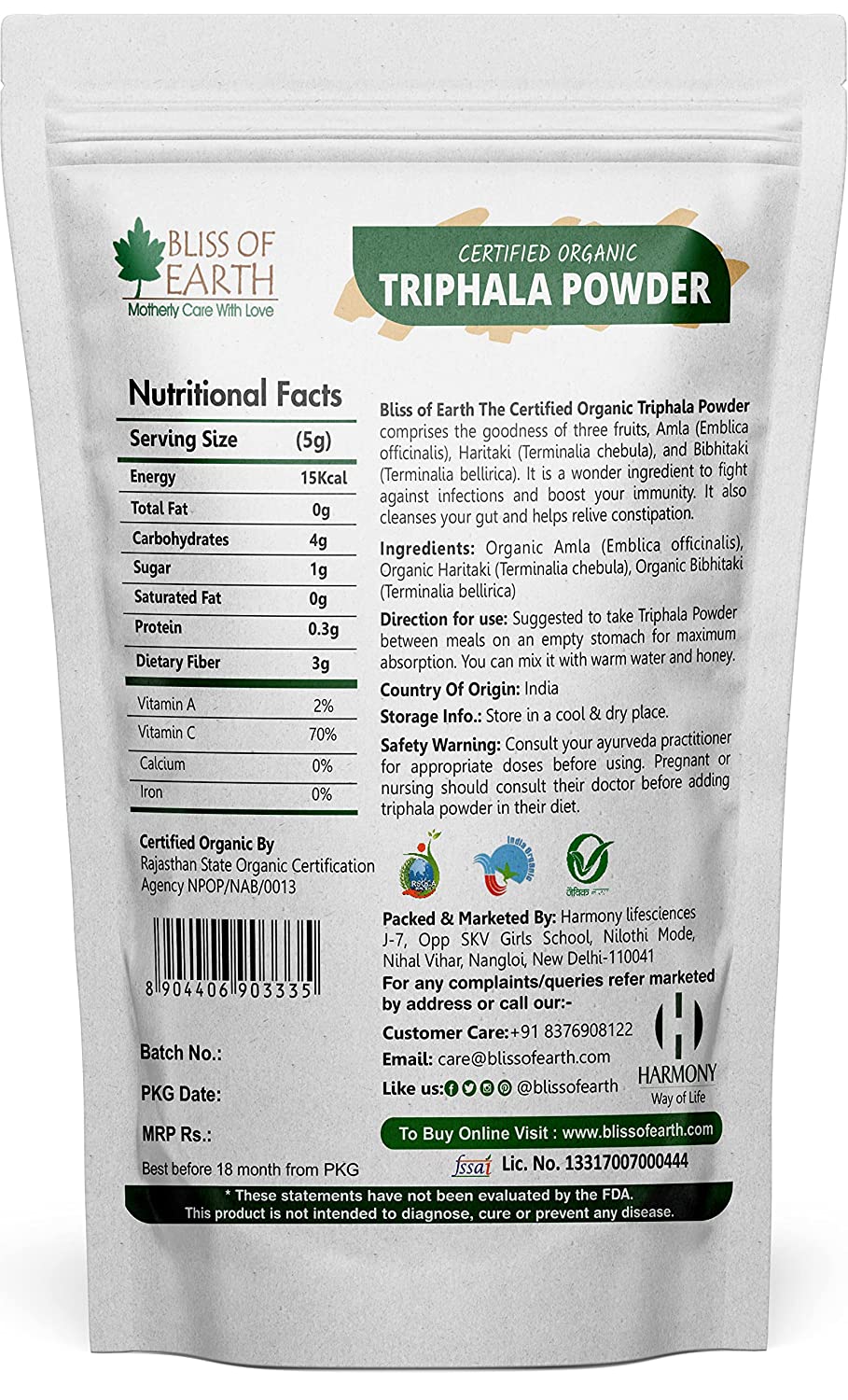 Triphala Powder Churan 100% Pure Ayurvedic Herbal Blend Help for Detox & Digestion Support Boost Immunity 400gm - Image 6