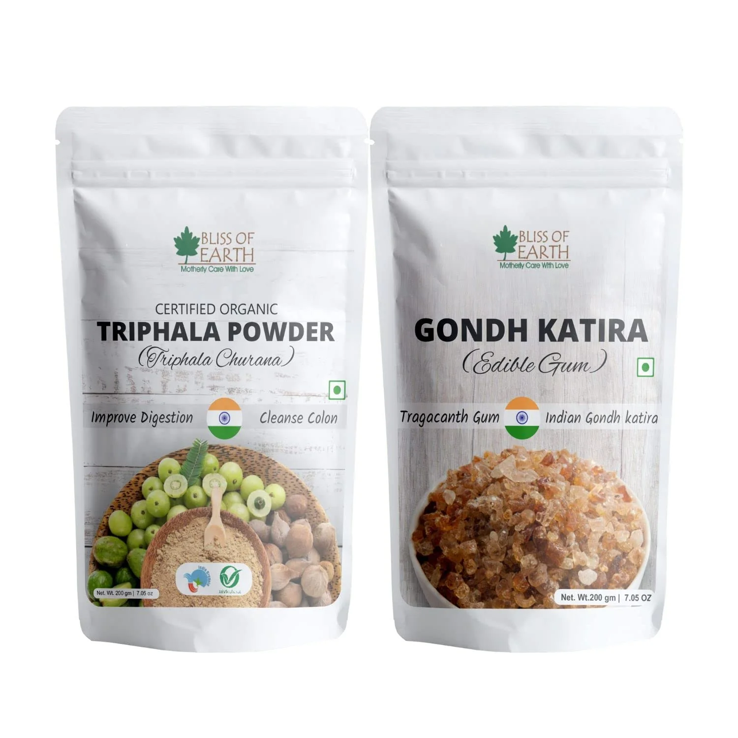 Triphala Powder Churan + Gond Katira Tragacanth Gum 200gm (Pack of 2)
