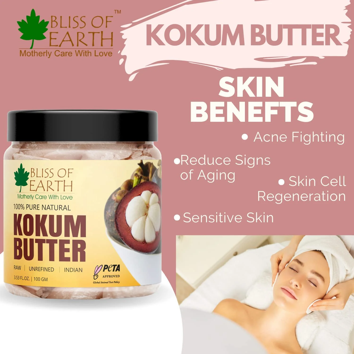 Kokum Butter Raw & Organic Ivory Shea Butter  Refill Pack 2X100gm - Image 3