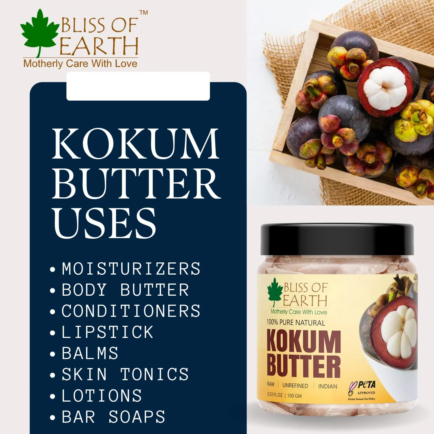 Kokum Butter Raw & Organic Ivory Shea Butter  Refill Pack 2X100gm - Image 5