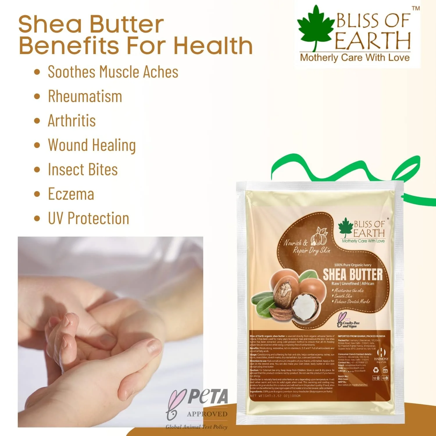 Kokum Butter Raw & Organic Ivory Shea Butter  Refill Pack 2X100gm - Image 6
