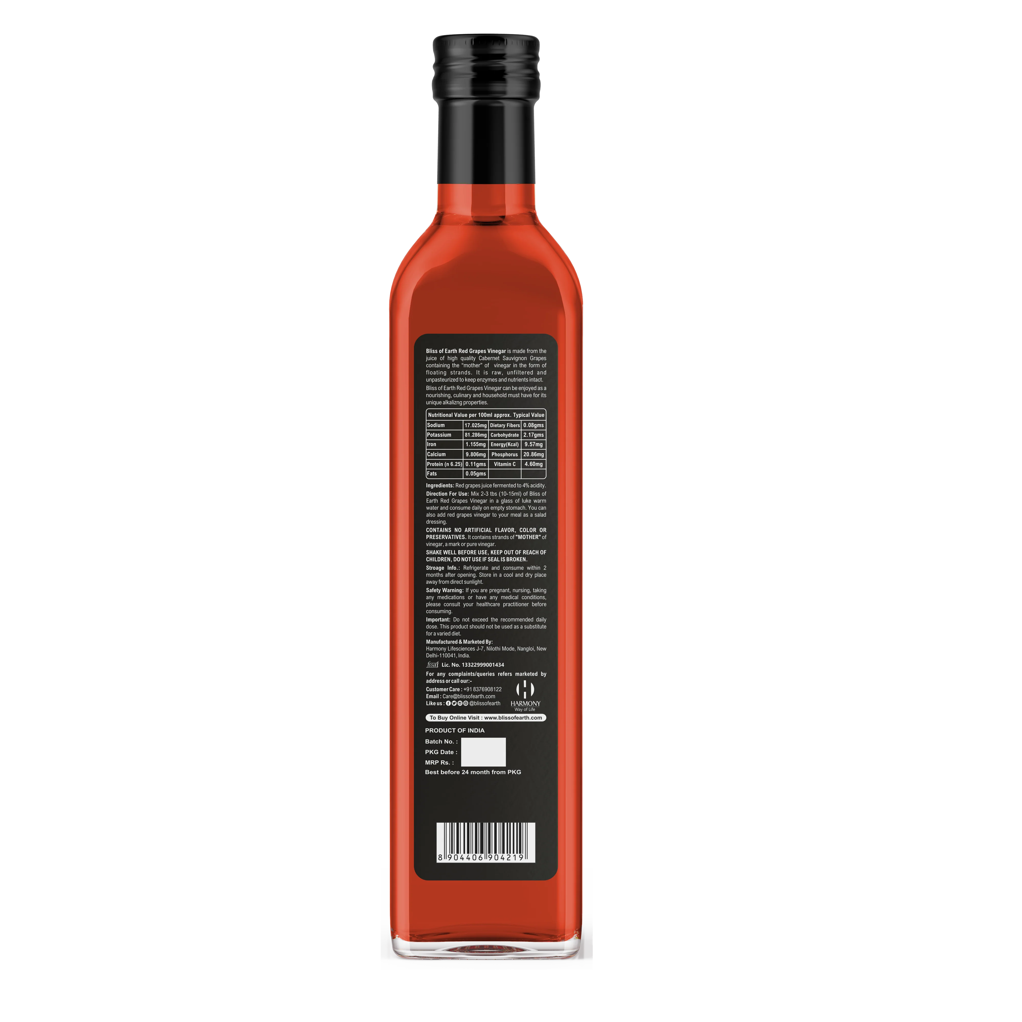 Raw Red Wine Vinegar With Mother 500ml - Image 6