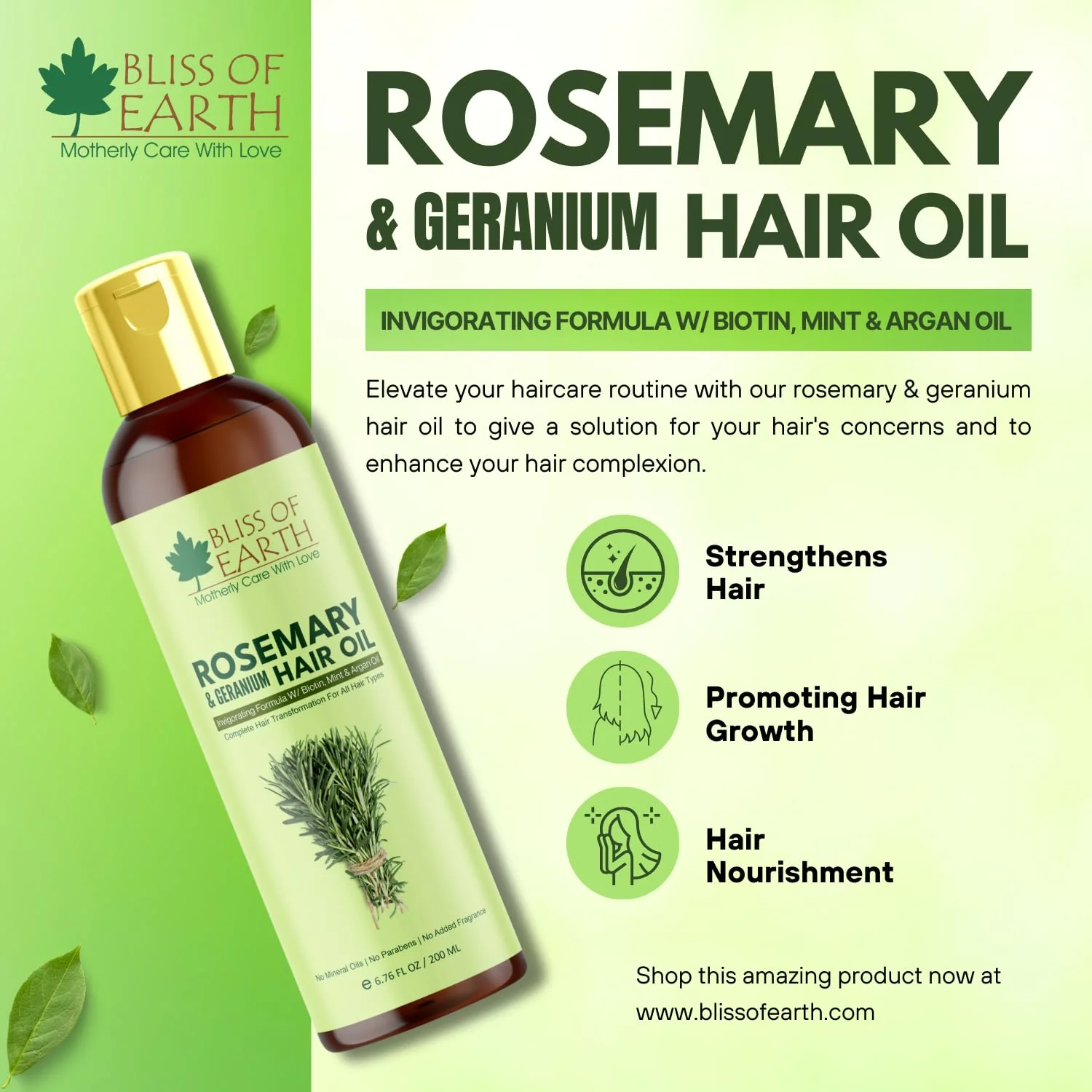 Rosemary Oil For Hair Growth , 200ml - Image 3