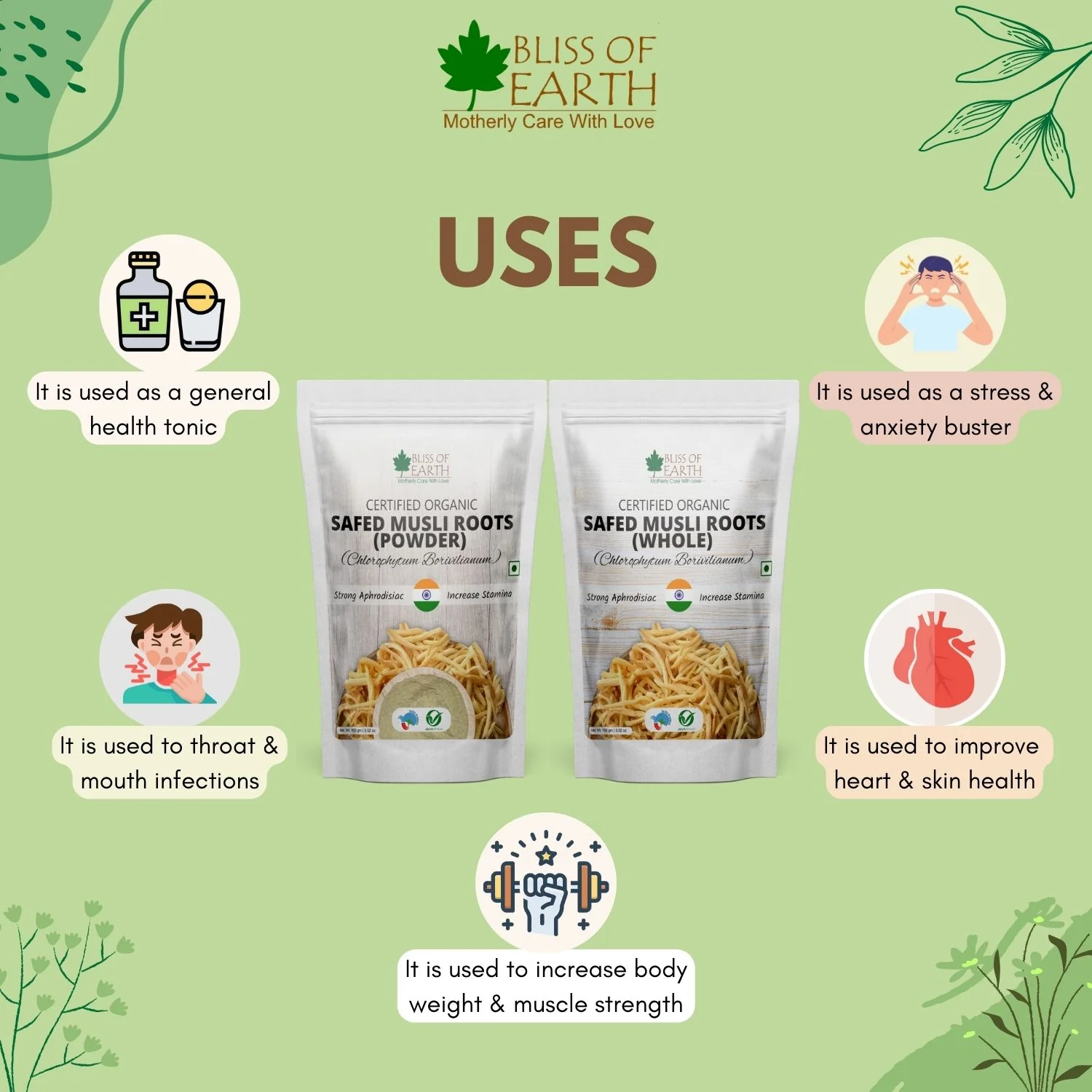 Safed Musli Roots Whole 200g - Image 2