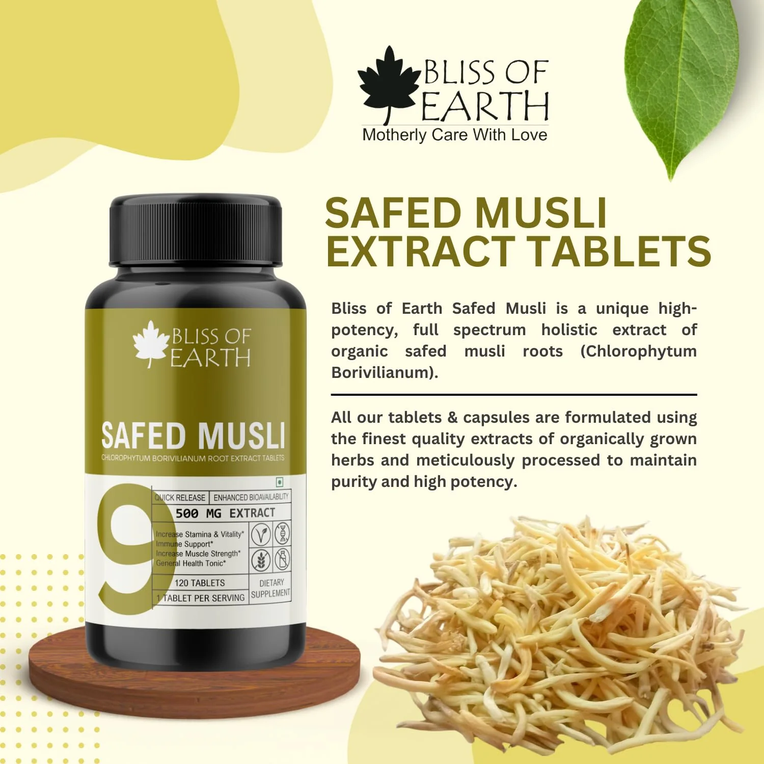 Safed Musli Tablets, 60 Count, 500mg - Image 4