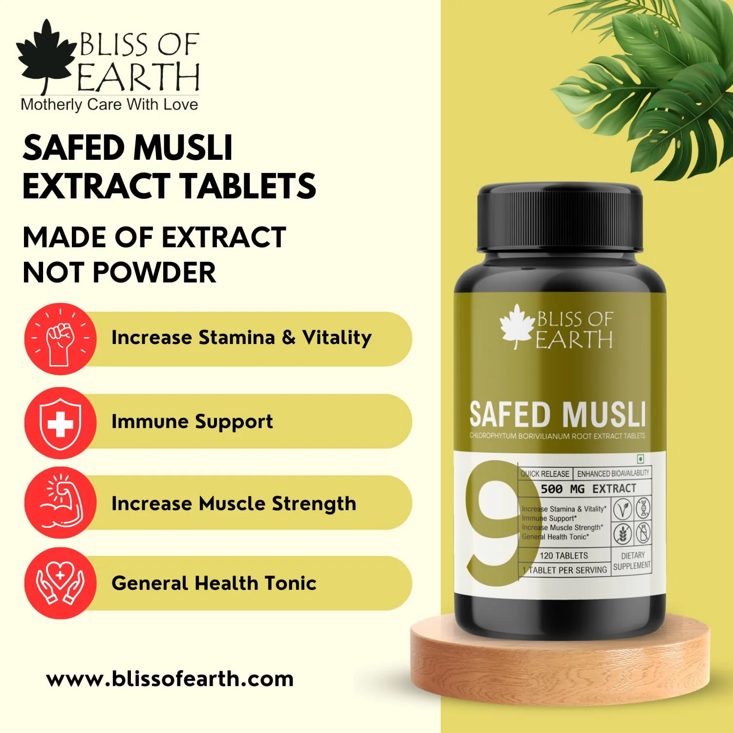 Safed Musli Tablets, 60 Count, 500mg - Image 5