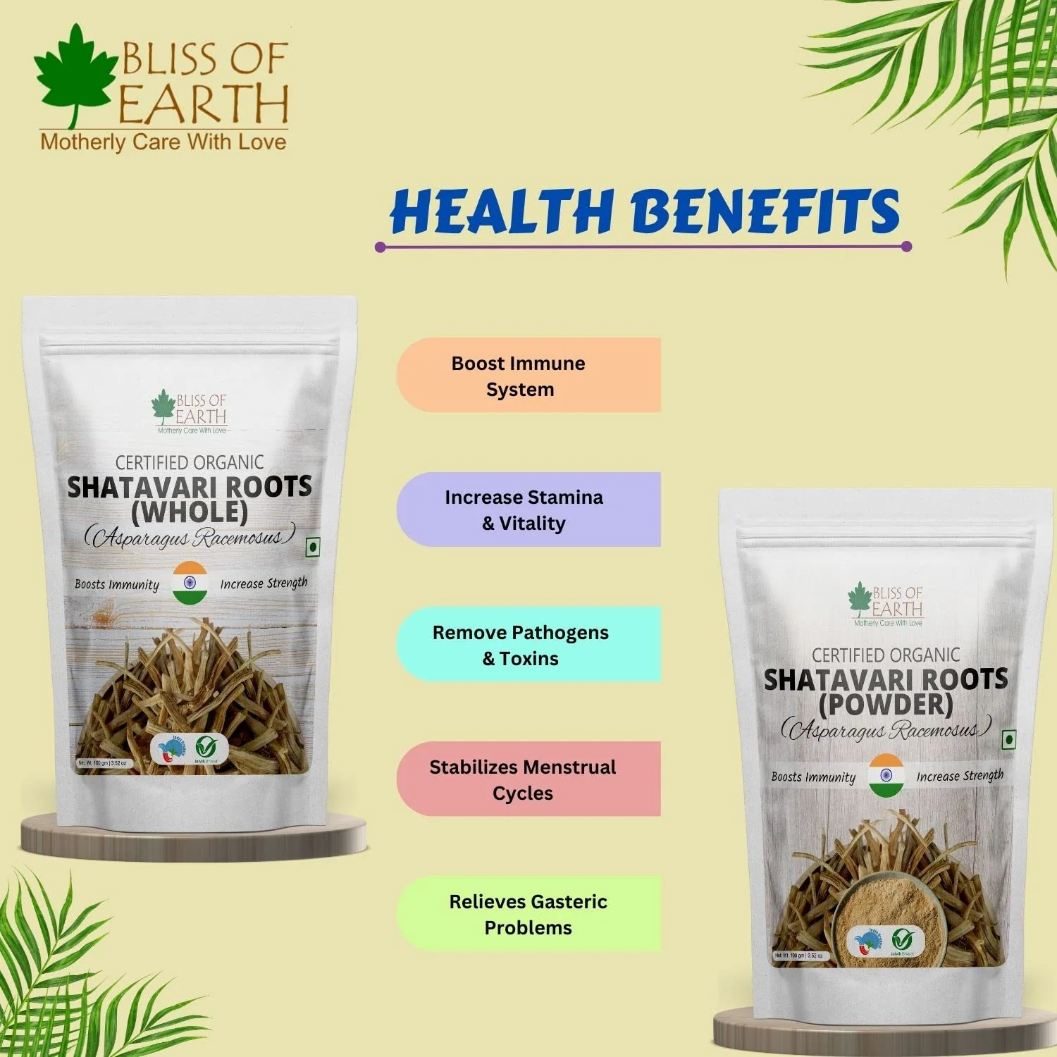 Shatavari Powder Organic + Safed Musli Powder 200gm Each(Pack of 2) - Image 2