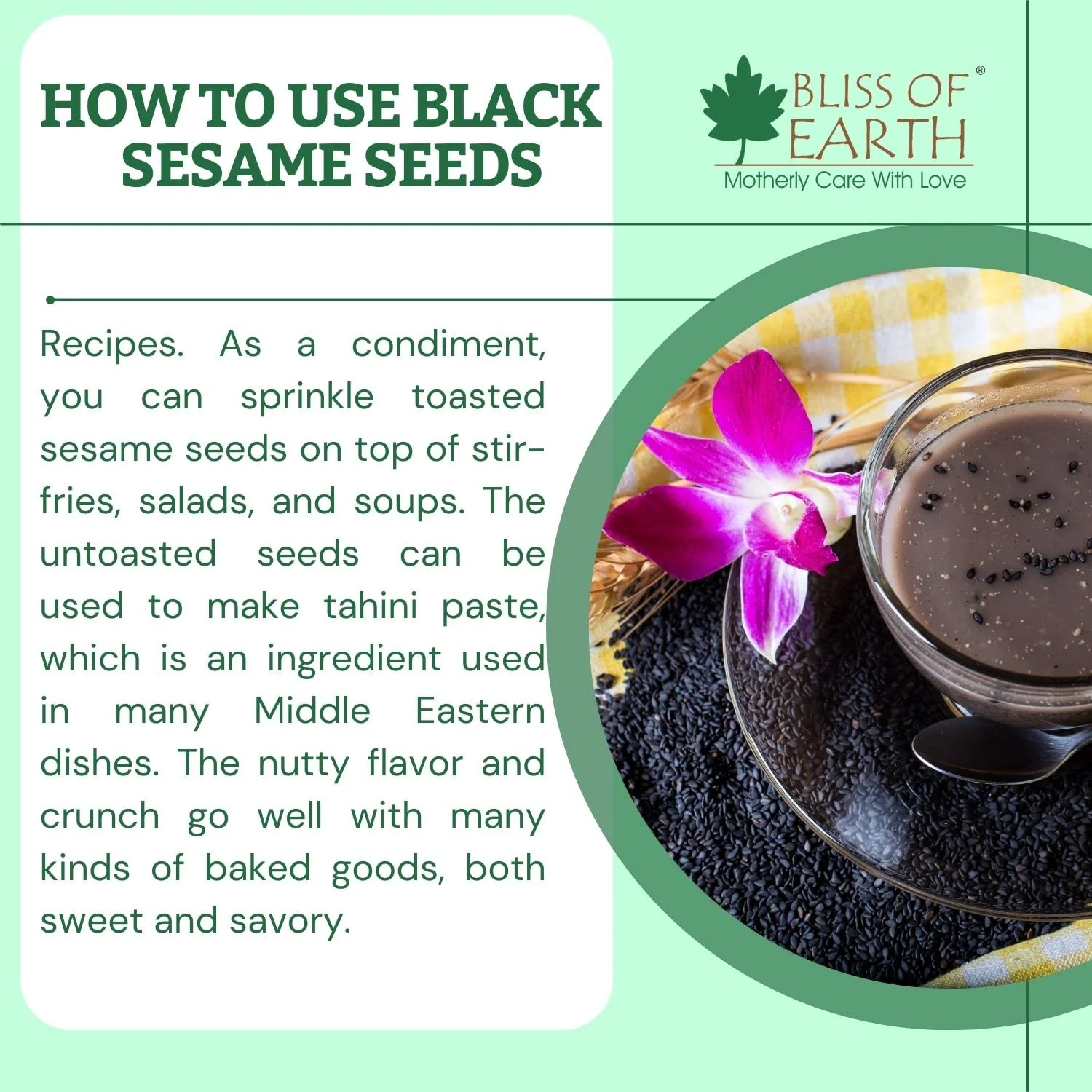 Unhulled Black Sesame Seeds 500gm - Image 4