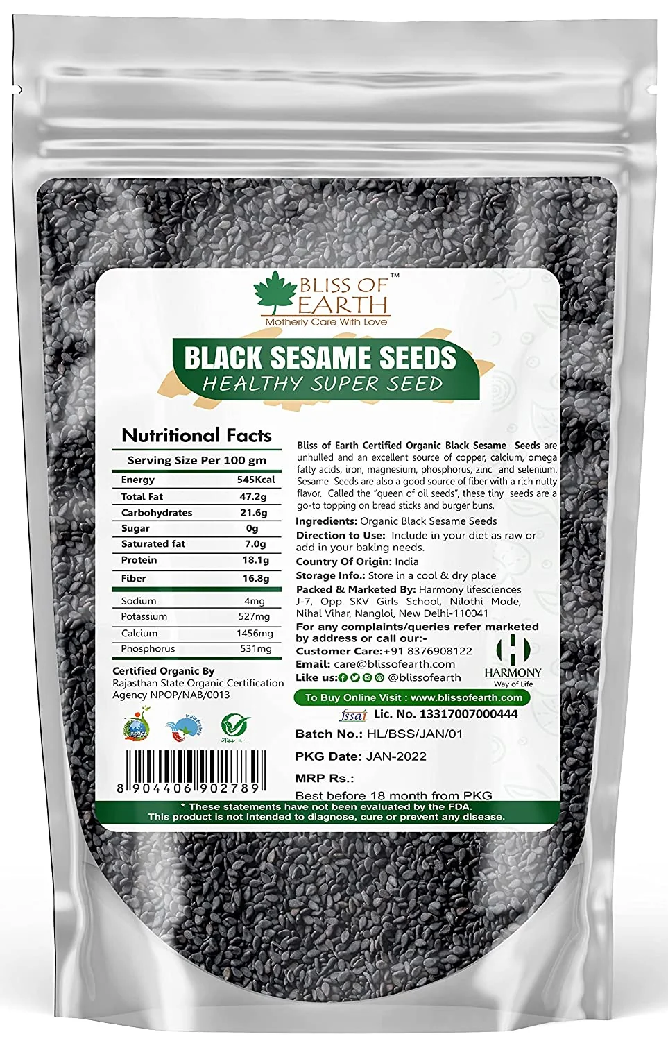 Unhulled Black Sesame Seeds 500gm - Image 7