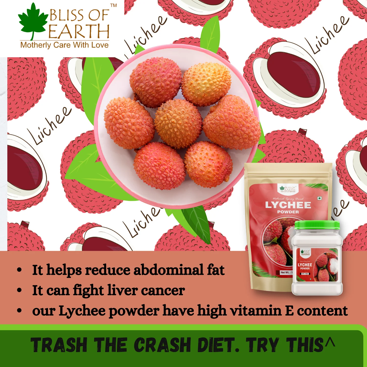 LYCHEE (litchi) Powder Natural Spray Dried 1kg - Image 2